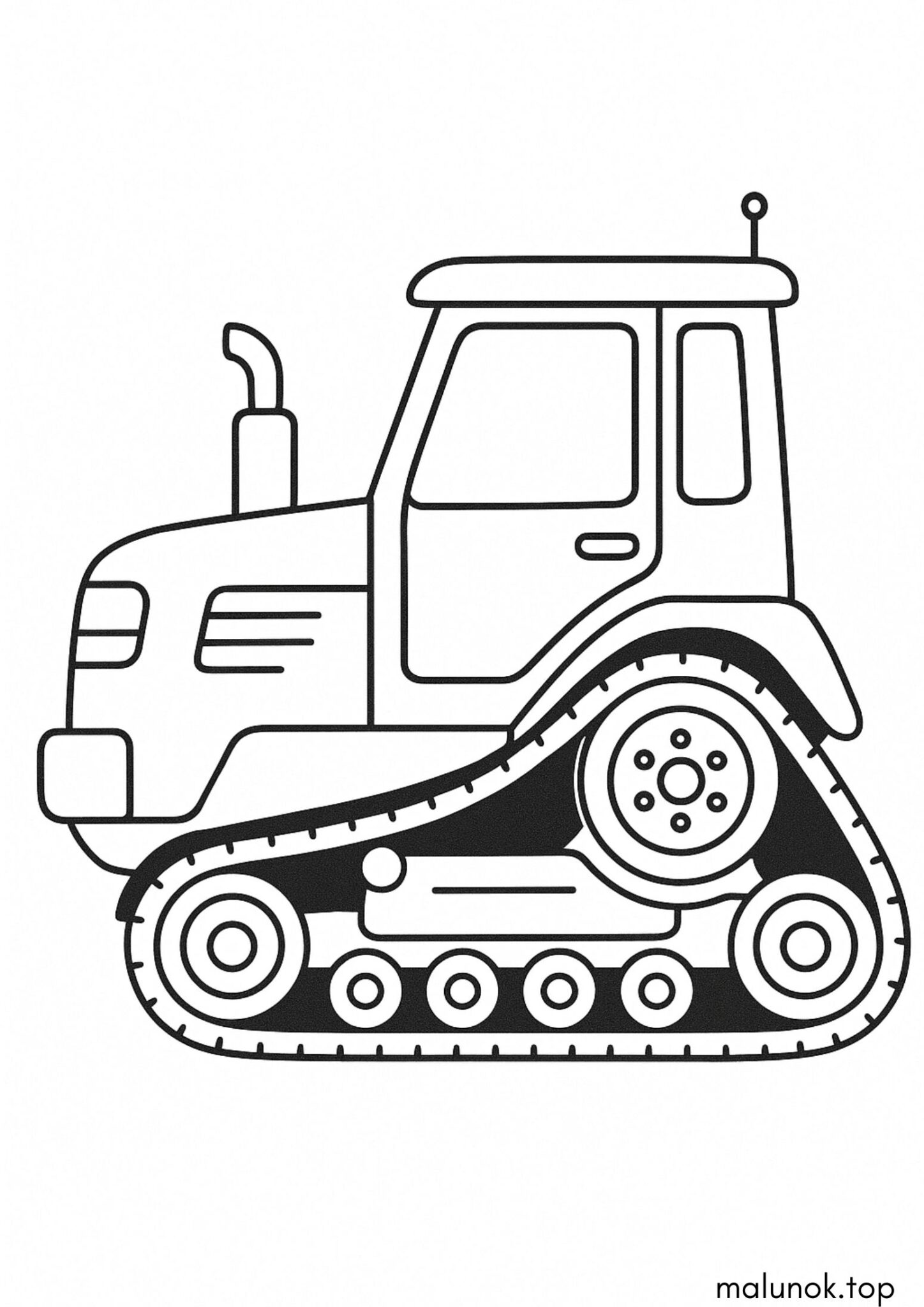 Раскраска Трактор на гусеницях
