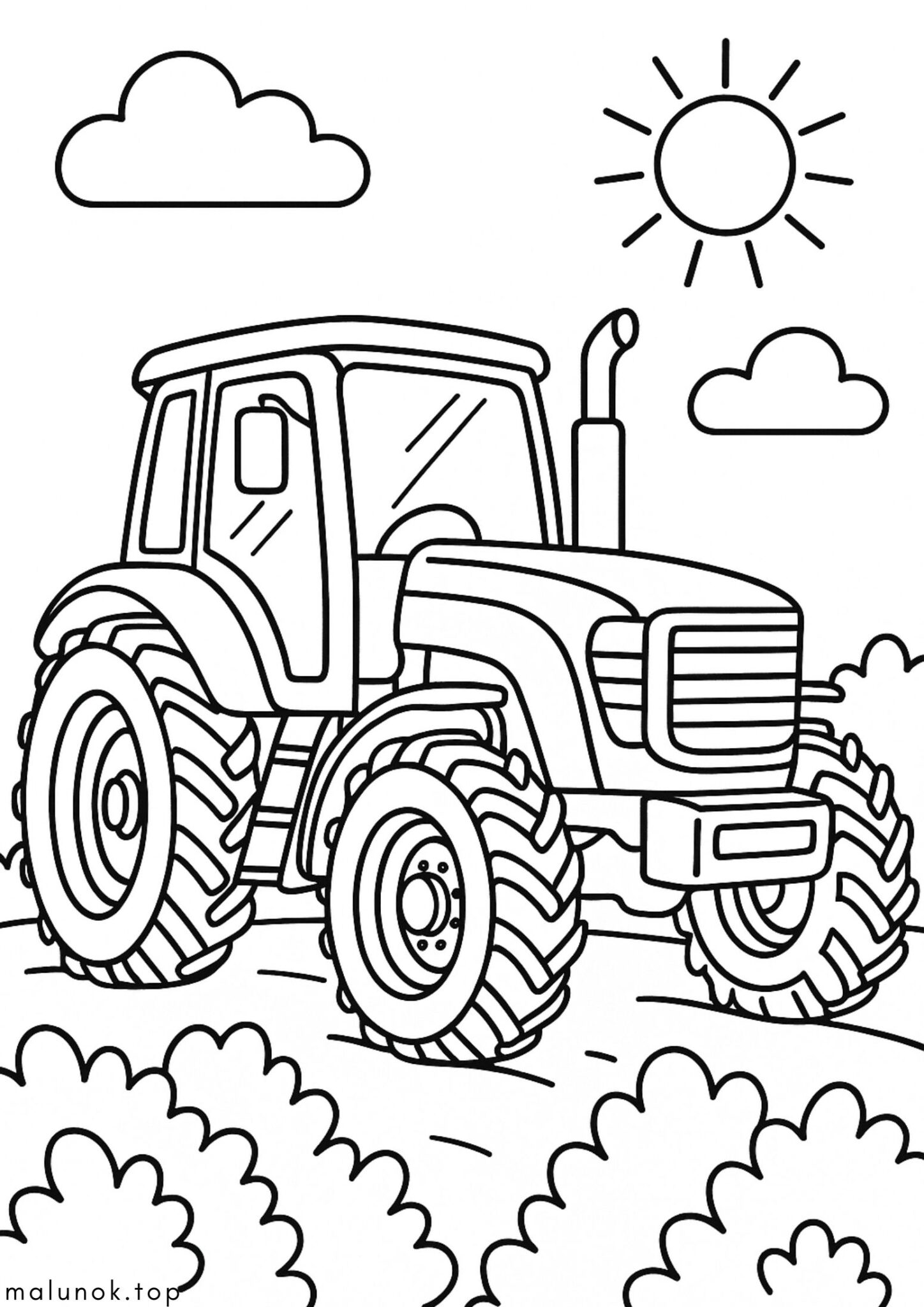 Раскраска Трактор працює у полі