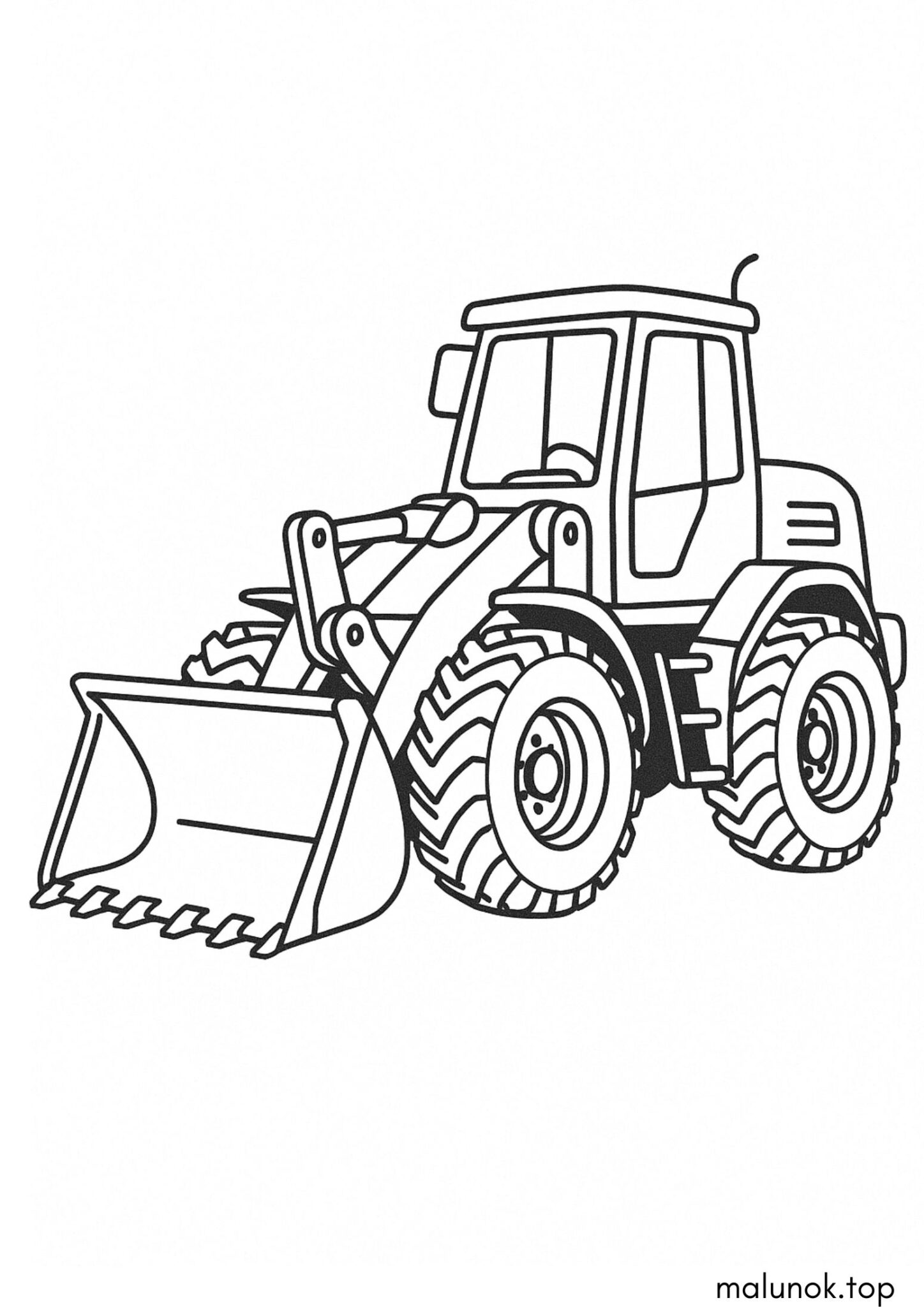 Раскраска Трактор з ковшем