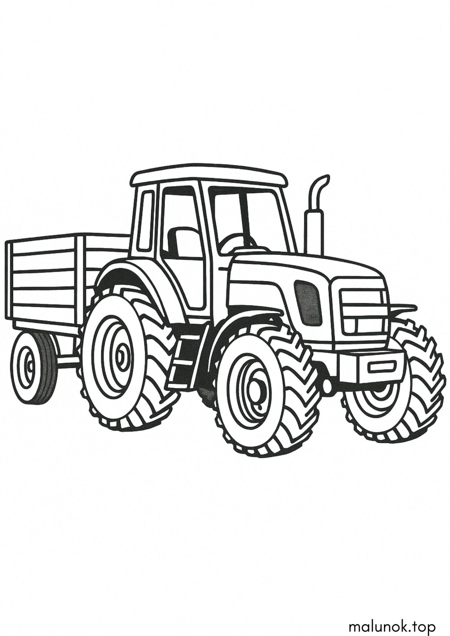 Раскраска Трактор з причепом