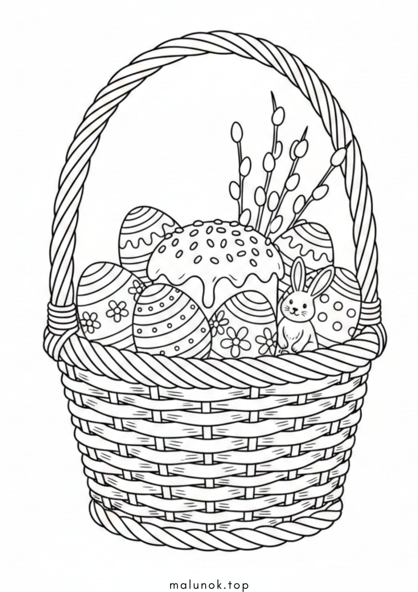 Раскраска Великодня корзинка