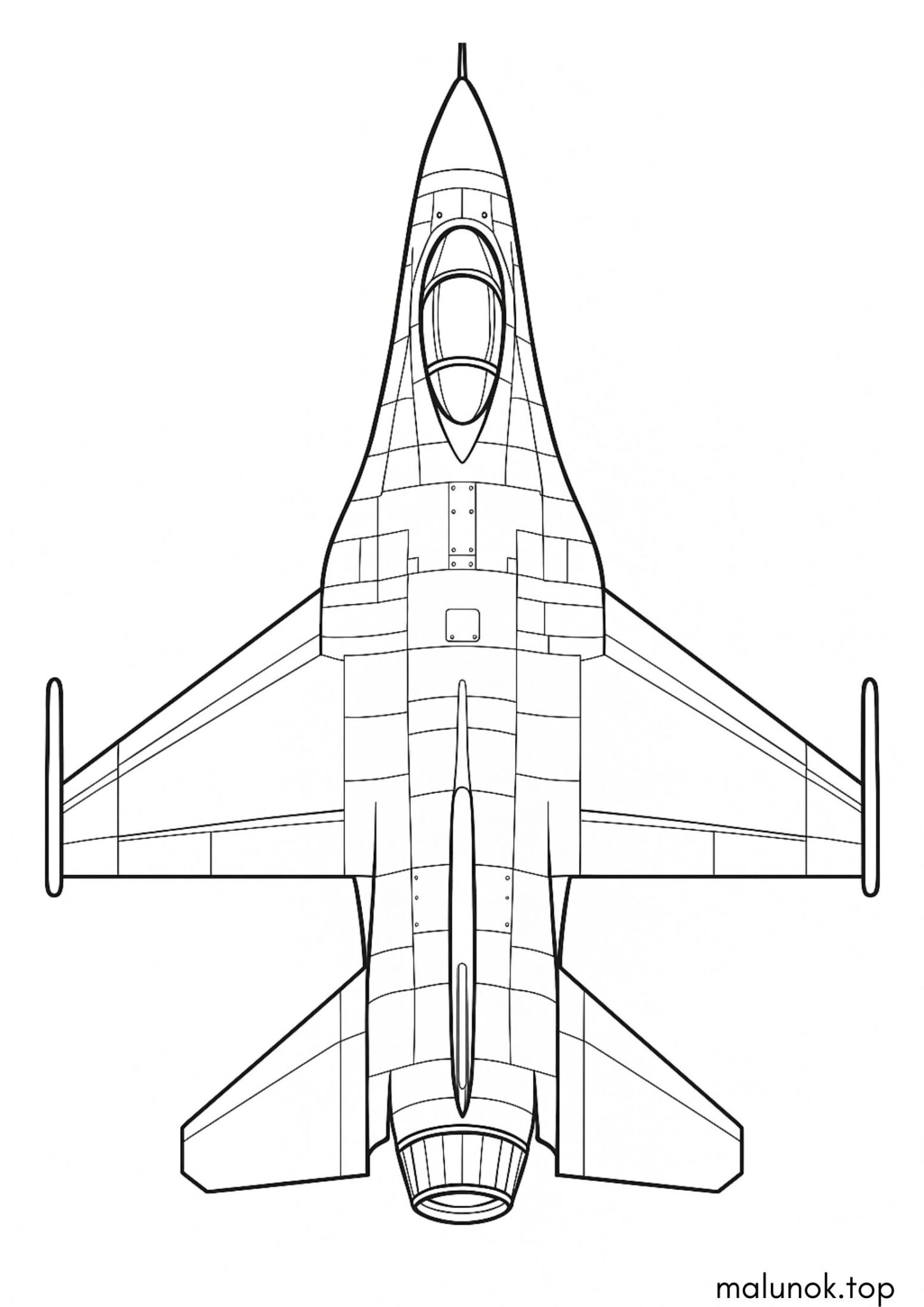 Раскраска Військовий літак — F16