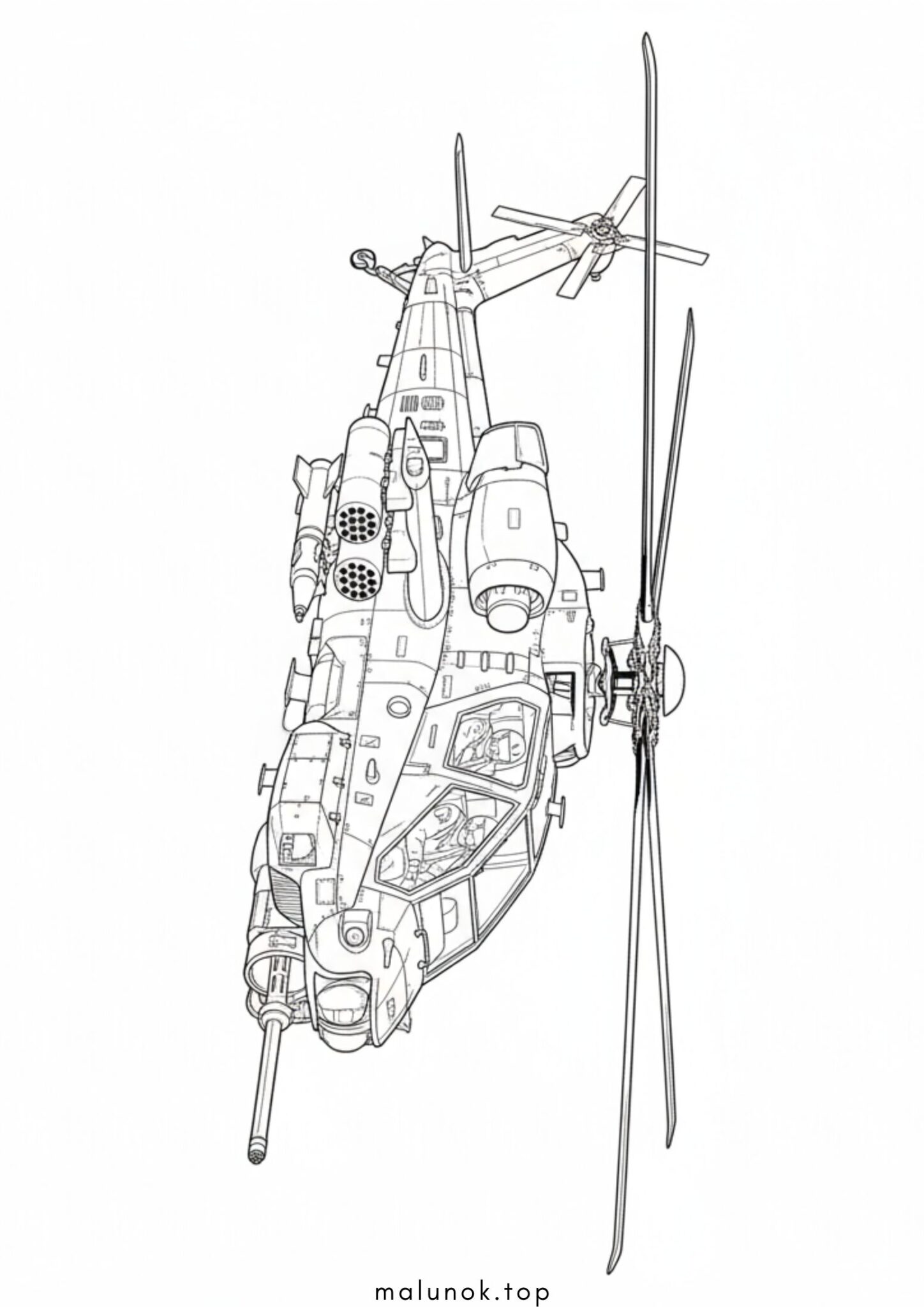 Раскраска Військовий вертоліт