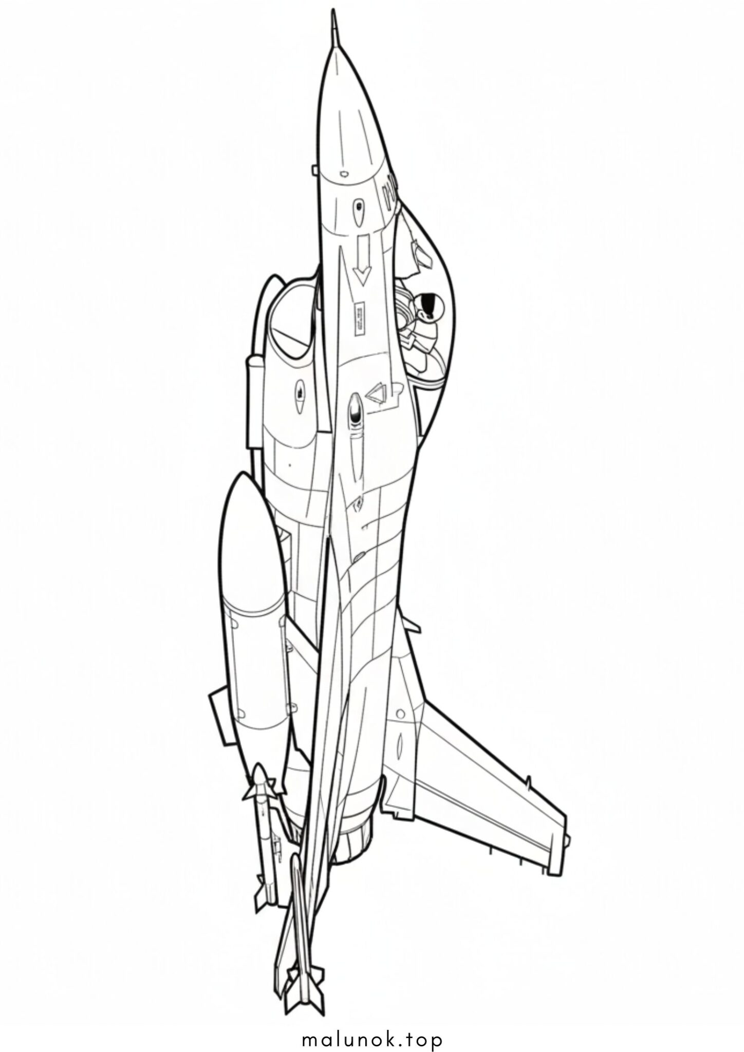 Раскраска Винищувач F16