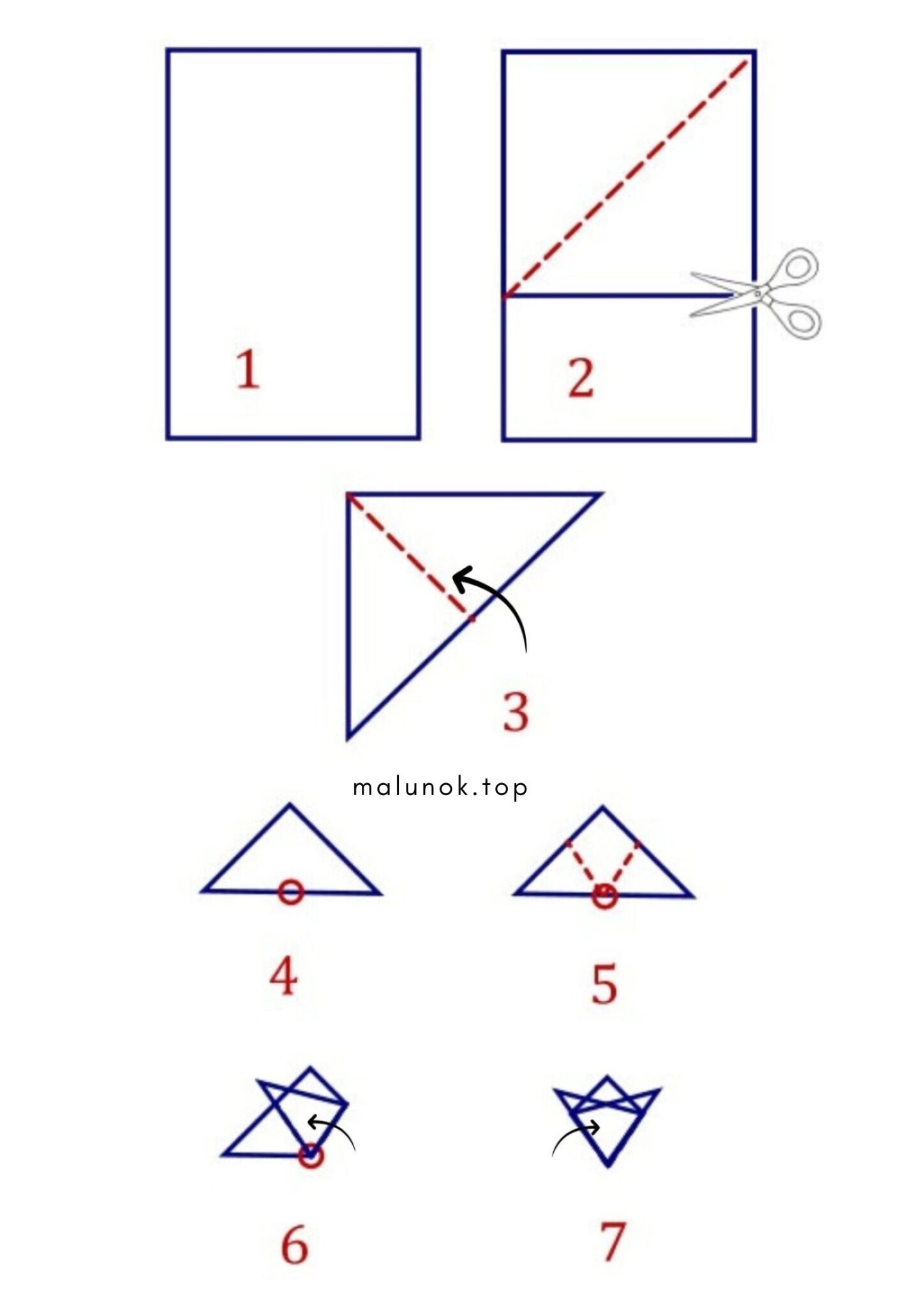 Раскраска Як вирізати сніжинку (пошагово)