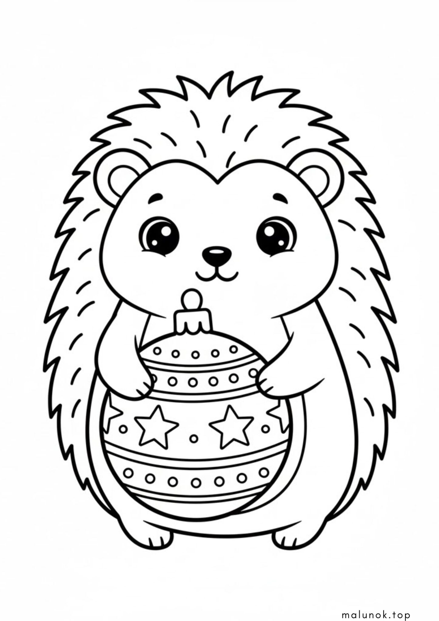 Раскраска Їжачок з новорічною кулькою