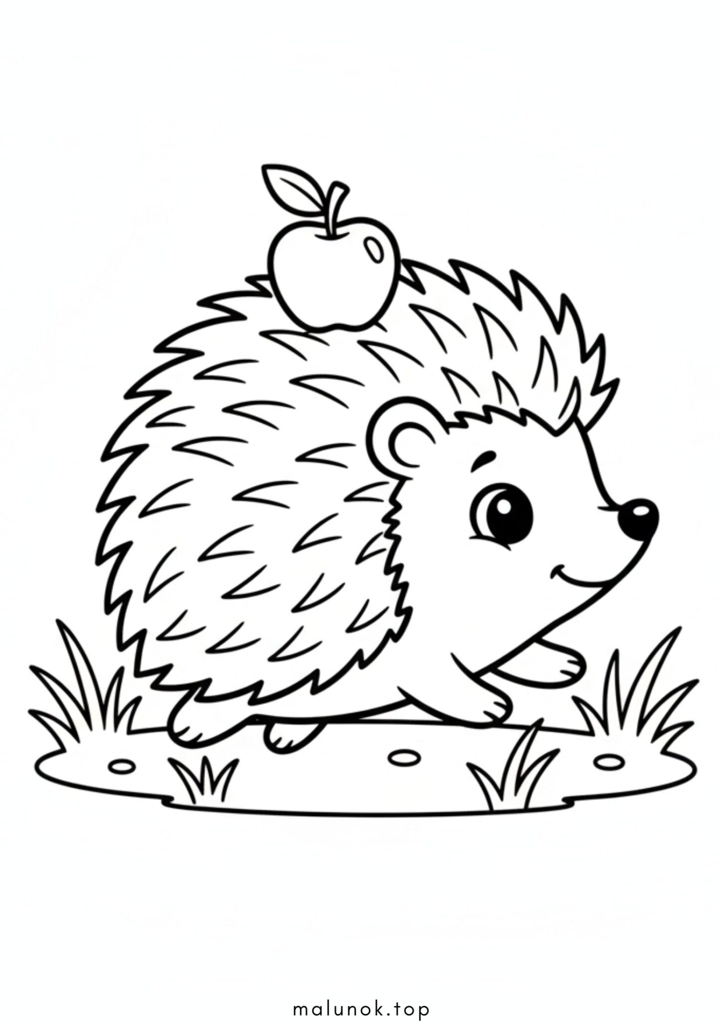 Раскраска Їжачок з яблучком