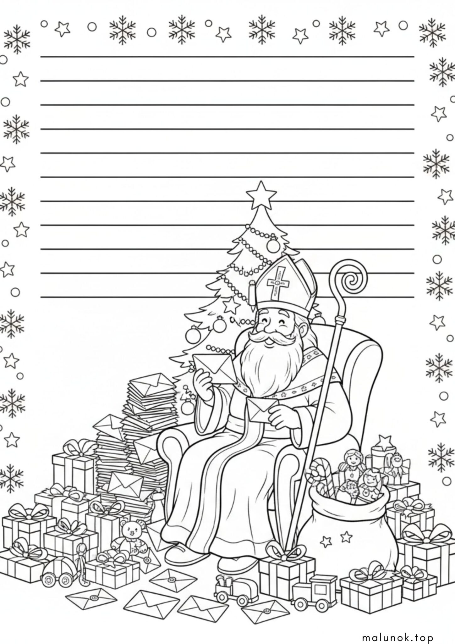 Раскраска Заготовка листа до Миколая