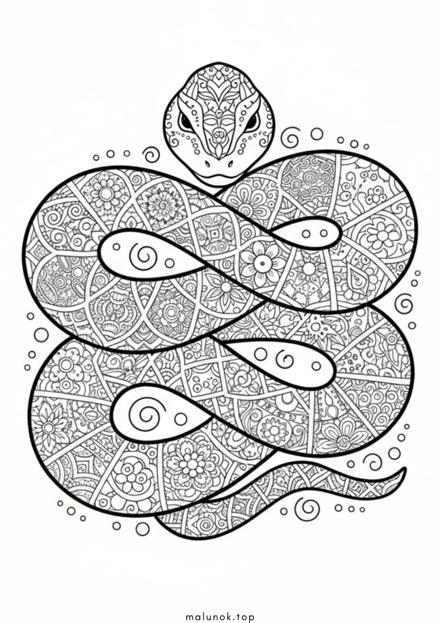 Раскраска Змія антистрес