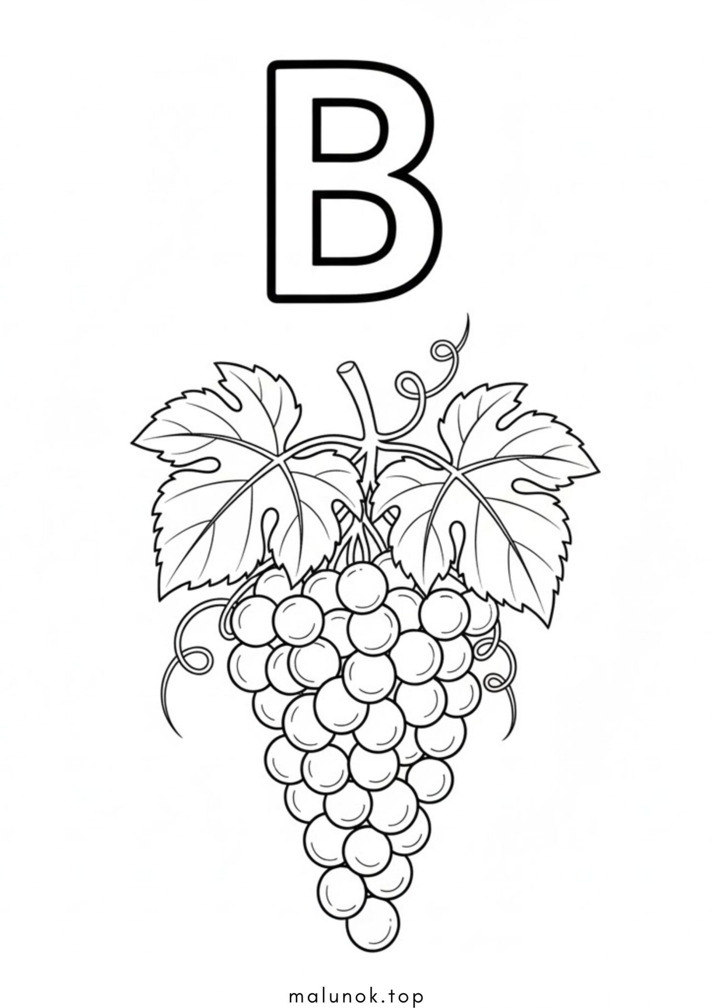 Раскраска Літера В – виноград (буква)