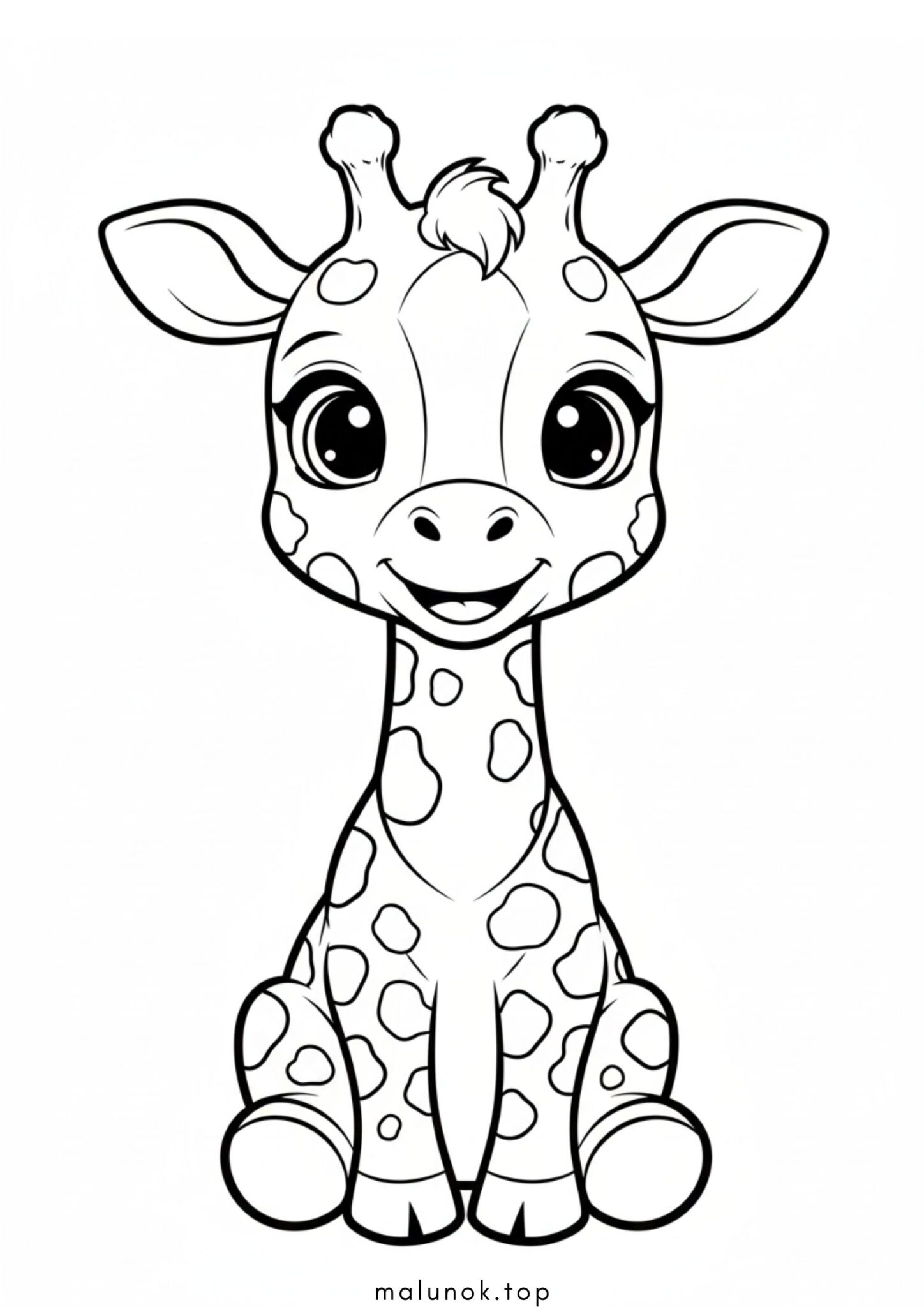 Раскраска Маленький жираф