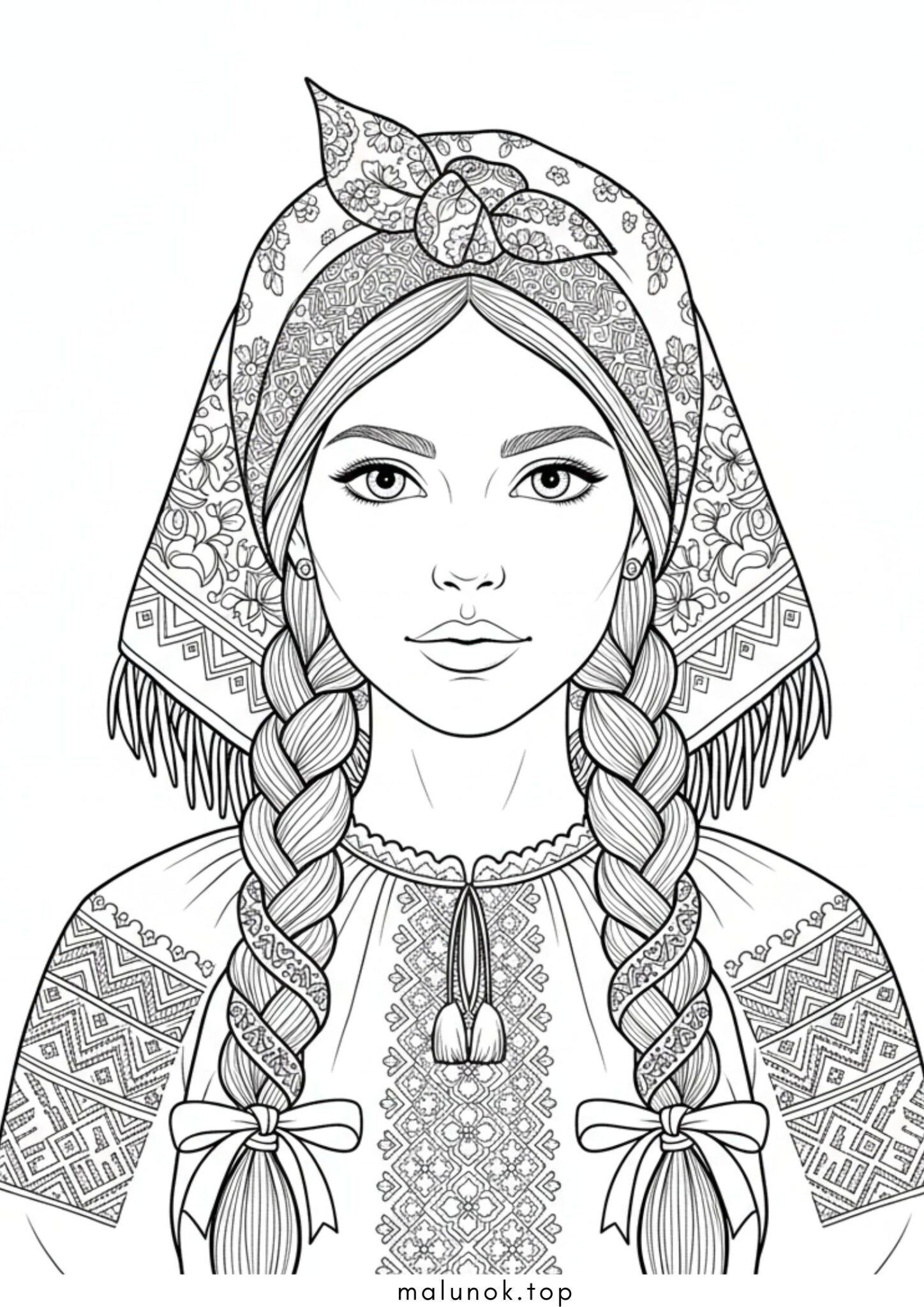 Раскраска Малюнок української хустки