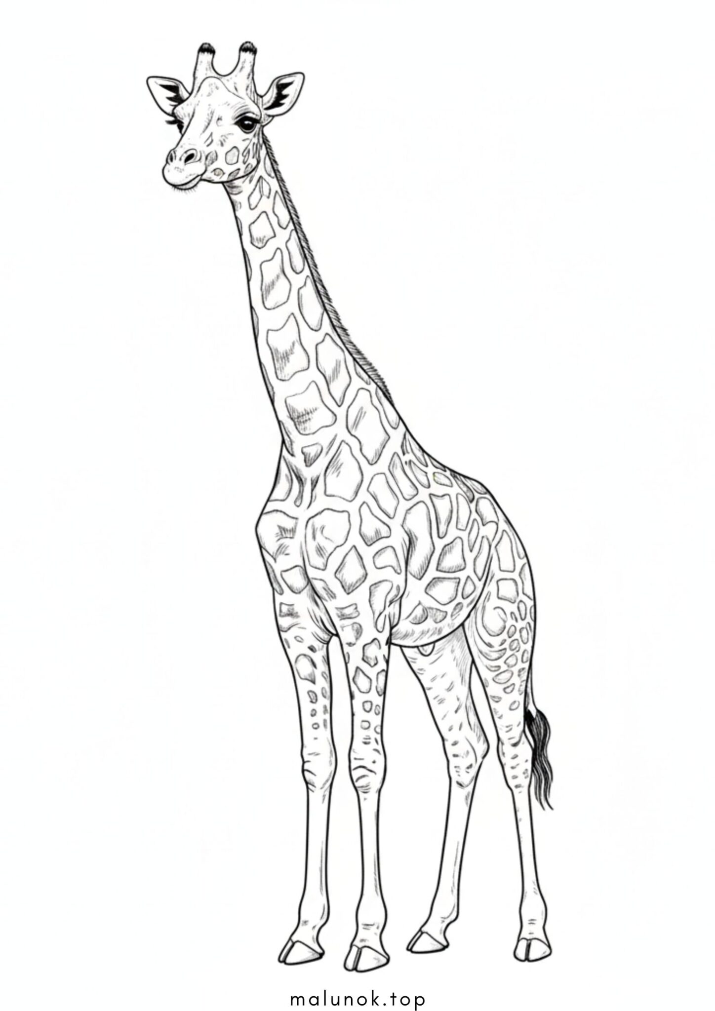 Раскраска Реалістичний жираф