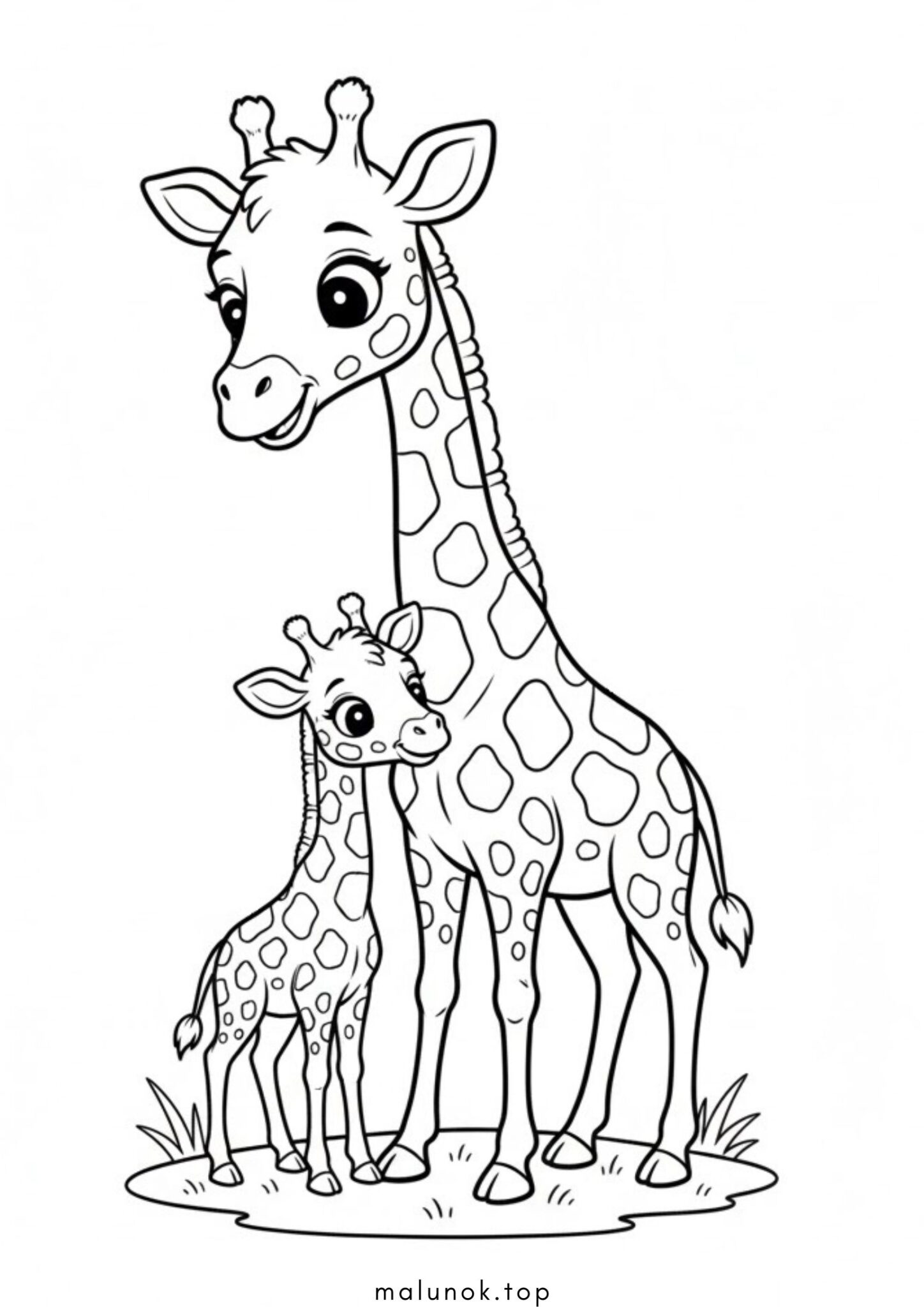 Раскраска Сім’я жирафів