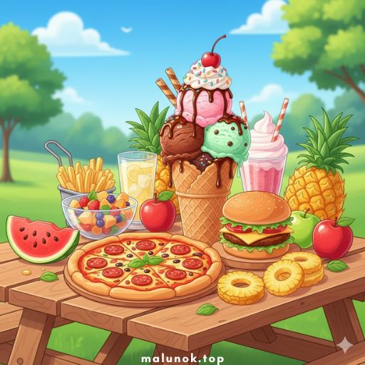 Розмальовки Їжа