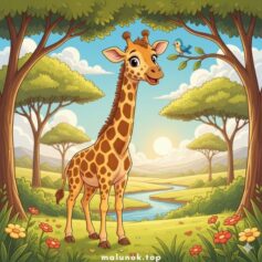 Розмальовка Жирафи для дітей - Роздрукувати безкоштовно А4, скачати