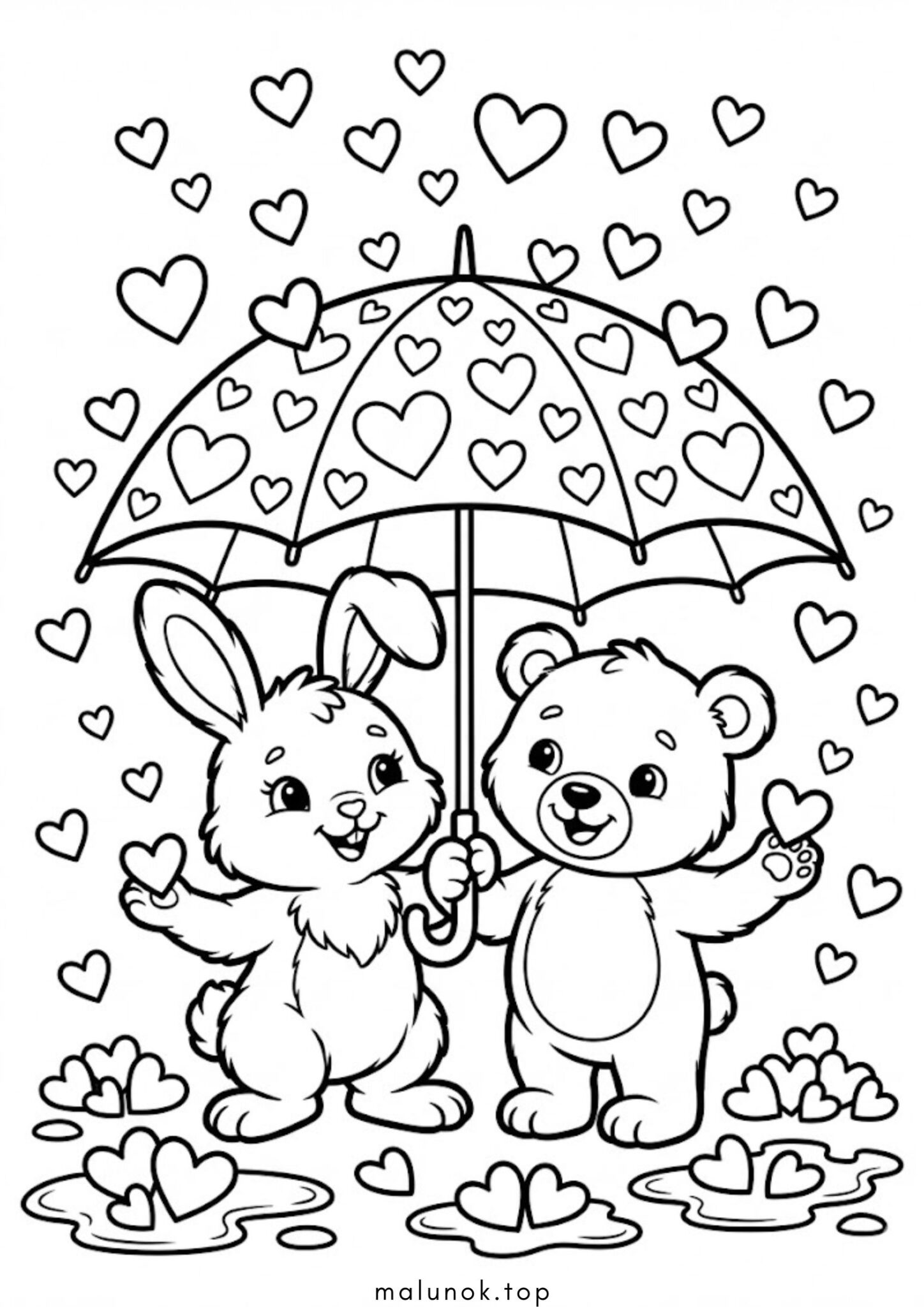 Раскраска До дня закоханих – Милі тваринки