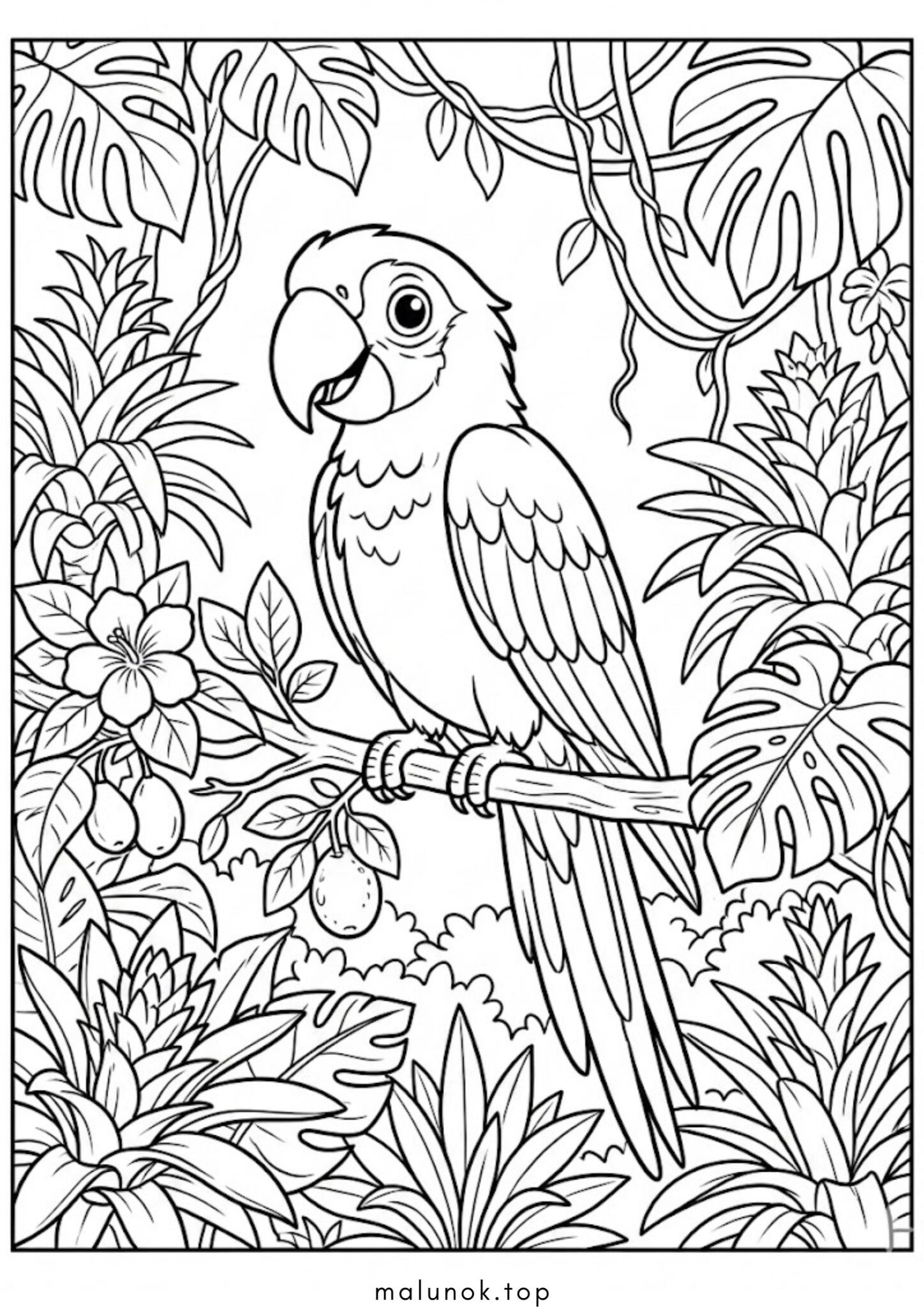 Раскраска Папуга Ара