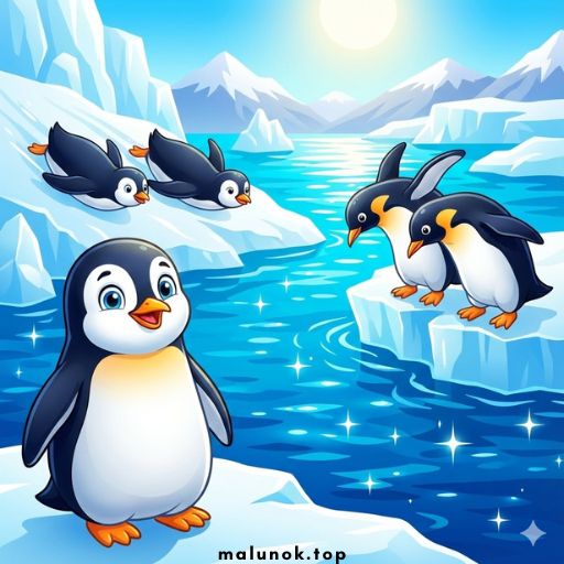 Розмальовки Пінгвіни