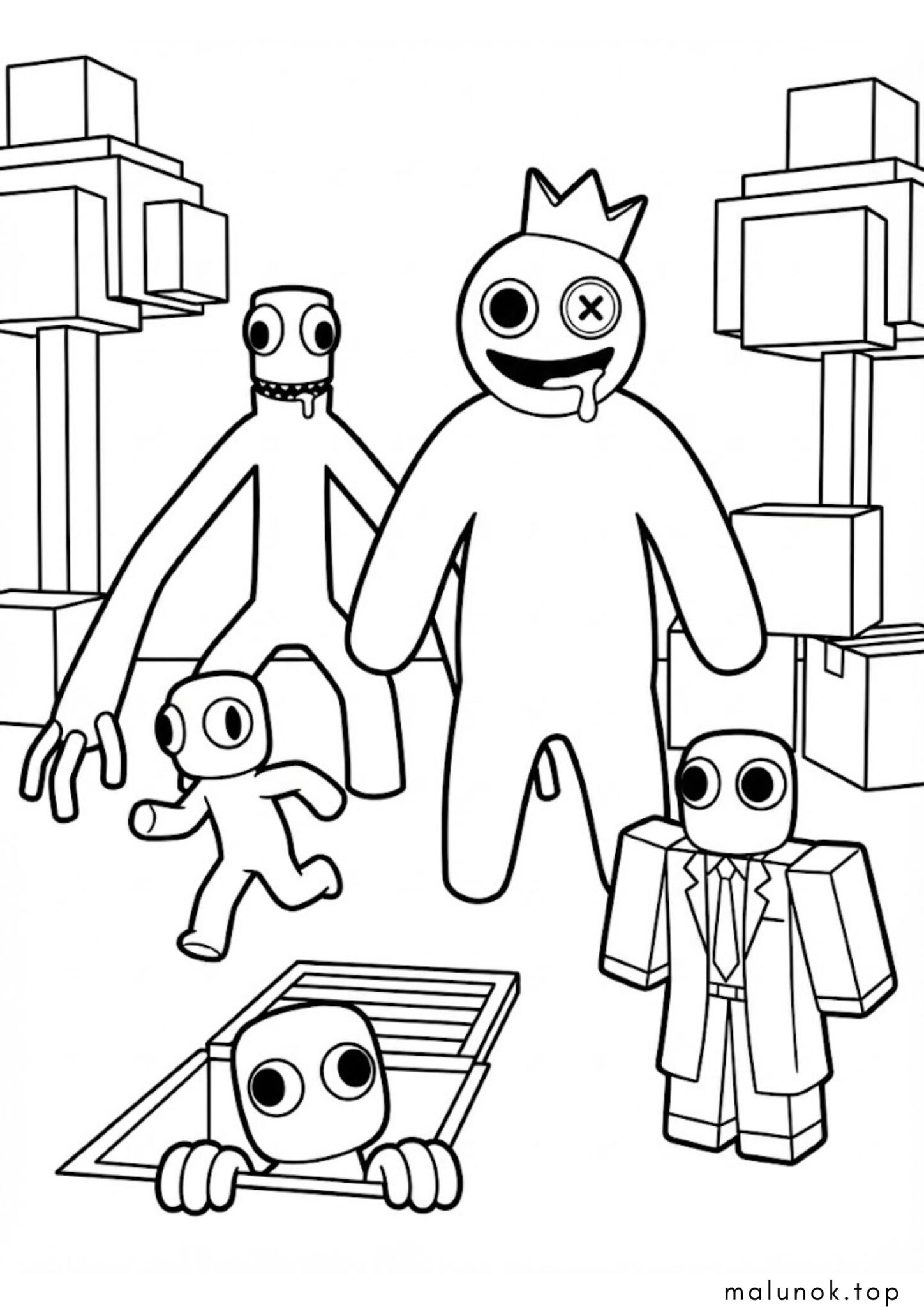 Раскраска Райдужні друзі з Роблокс