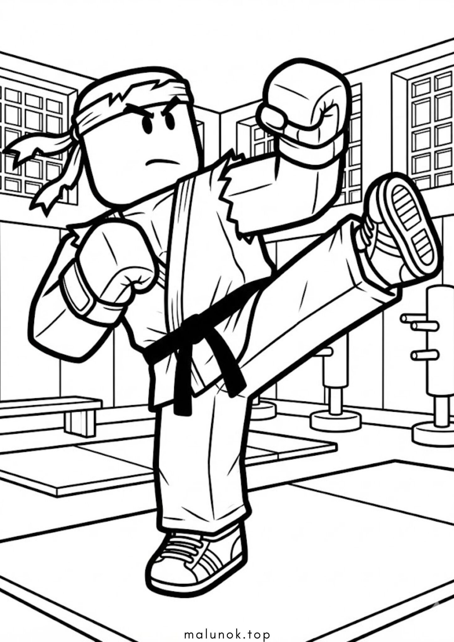 Раскраска Роблокс Нуб Файтер (Noob Fighter)