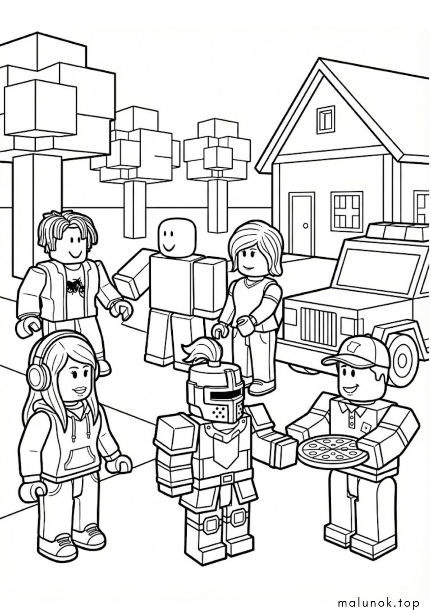 Раскраска Роблокс (Roblox) герої гри