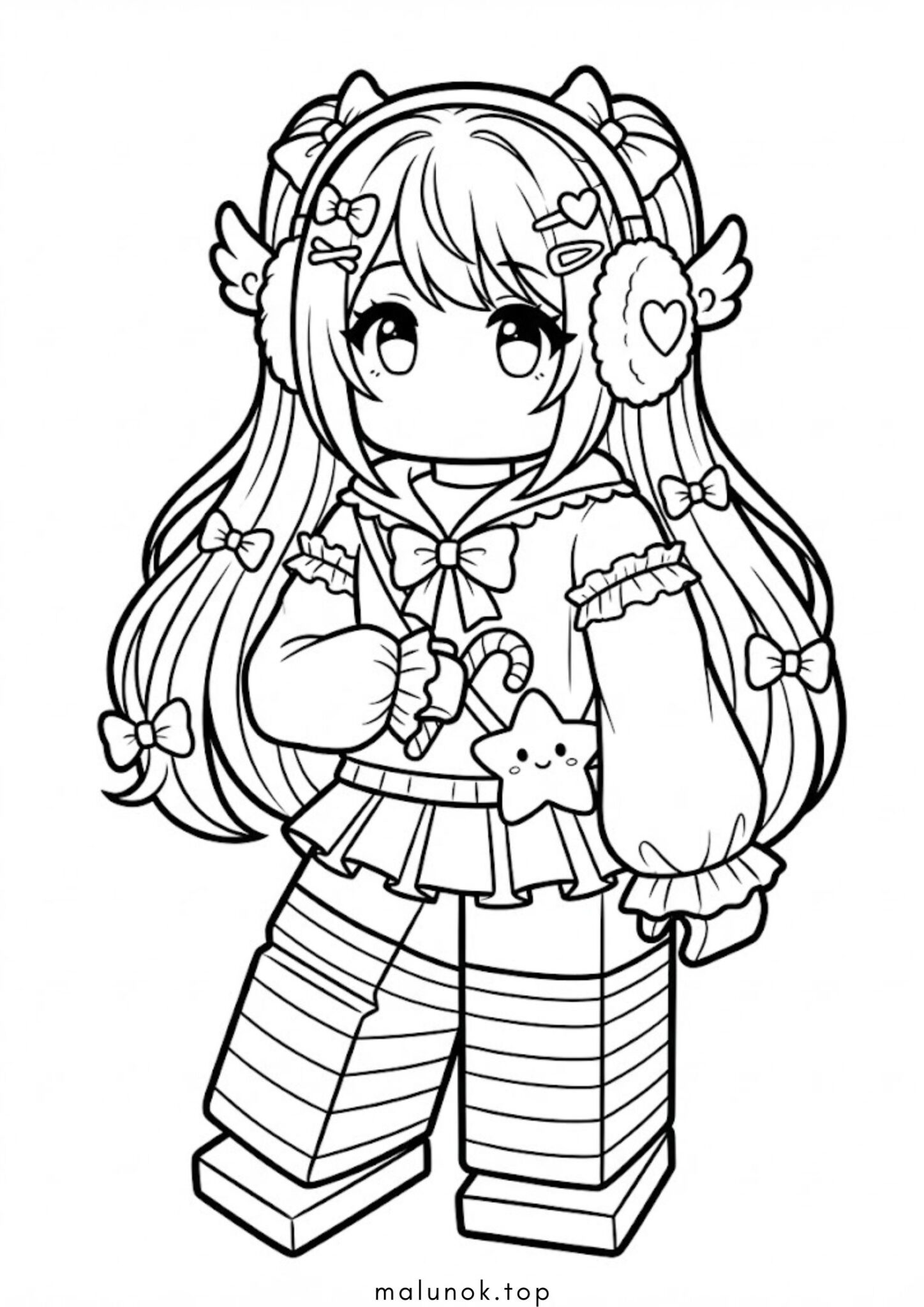 Раскраска Роблокс скін Каваї