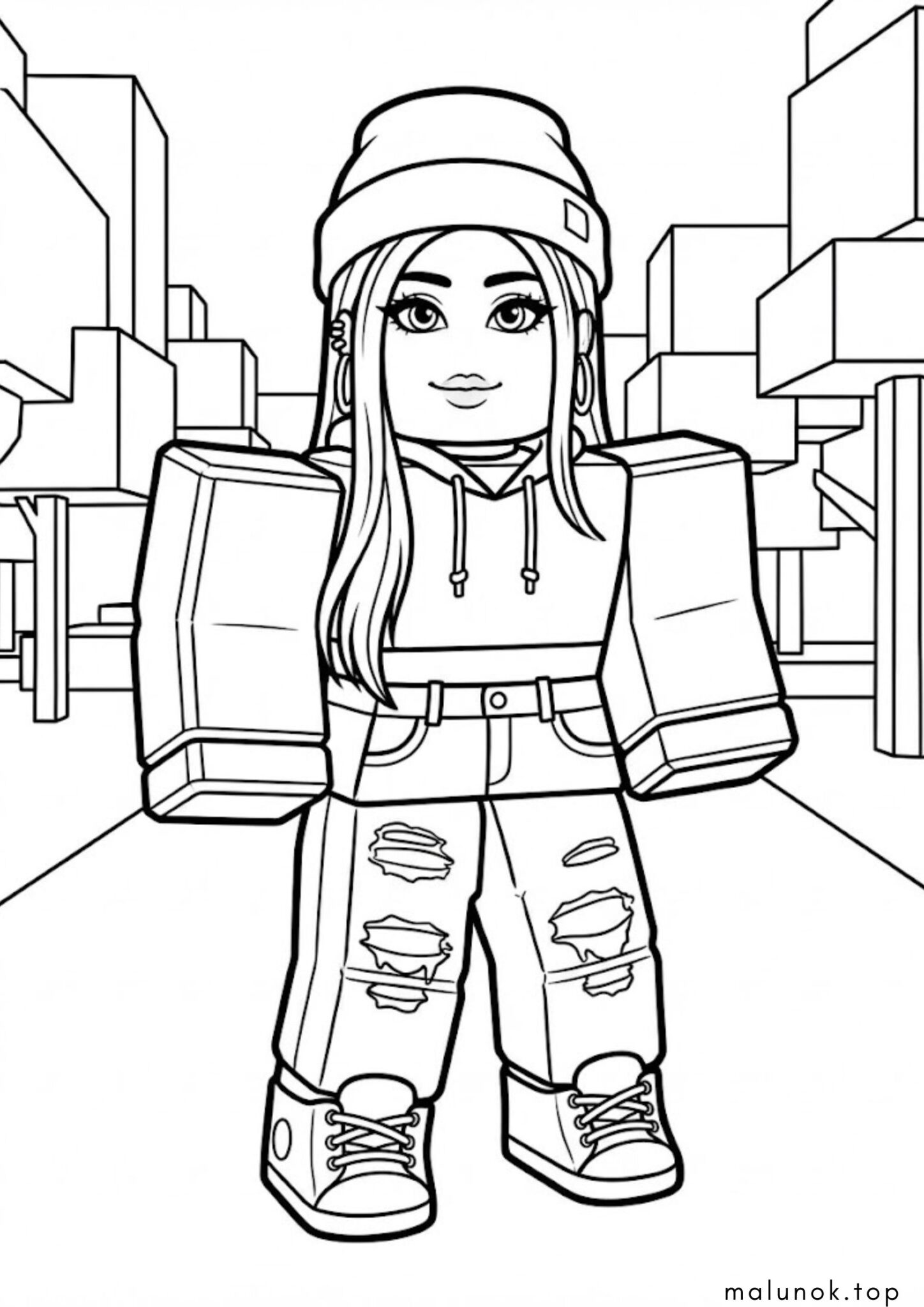 Раскраска Роблокс скін дівчинки