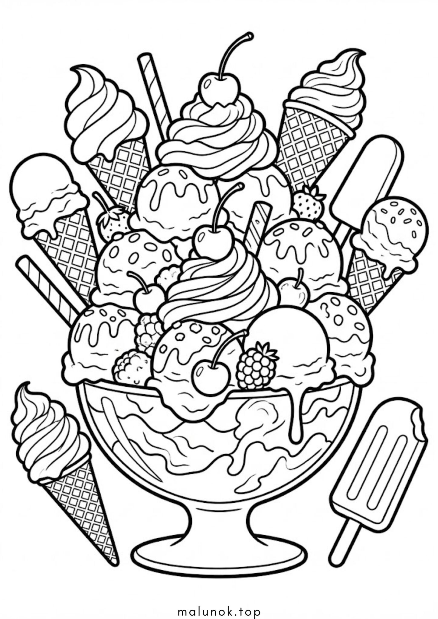 Раскраска Величезне морозиво