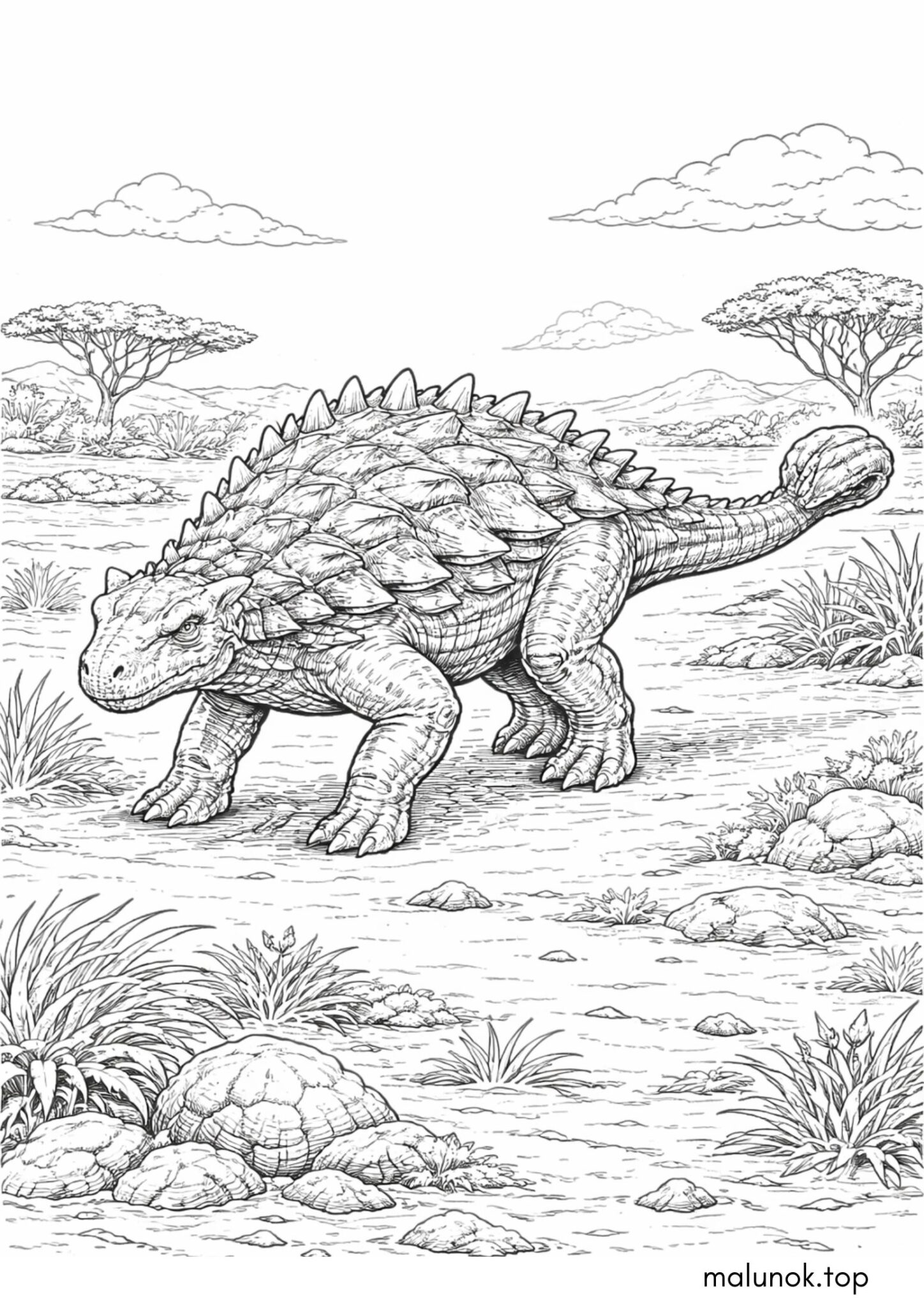 Раскраска Динозавр Анкилозавр Раскраска Динозавр Анкилозавр