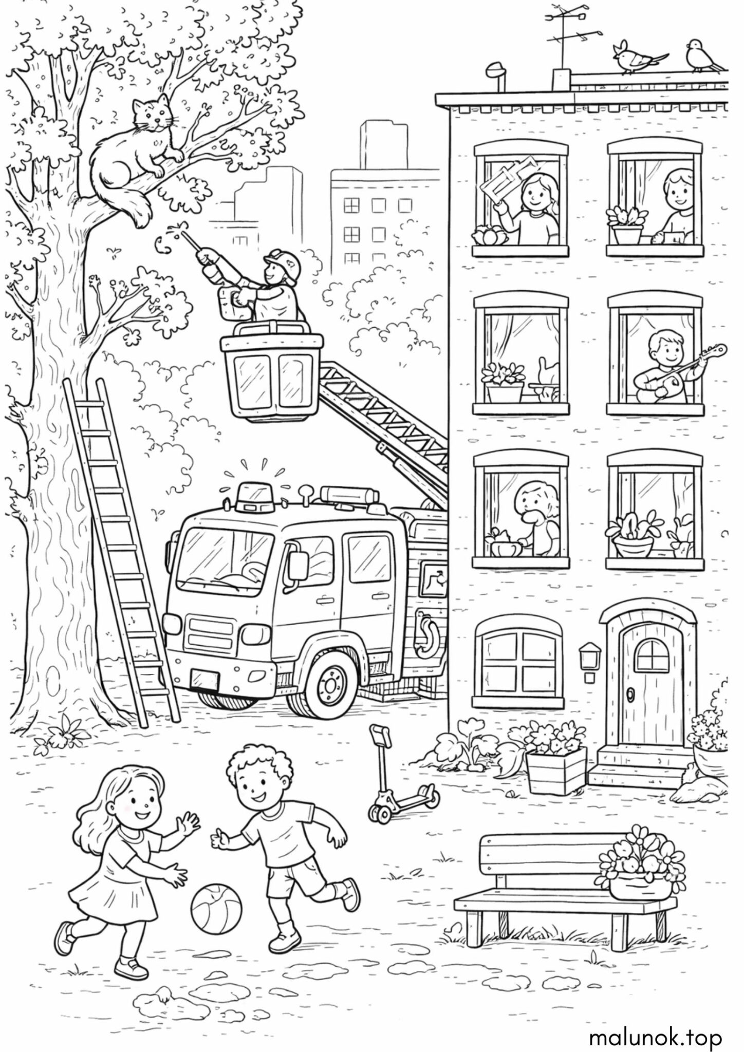 Раскраска Багатоповерхові будинки