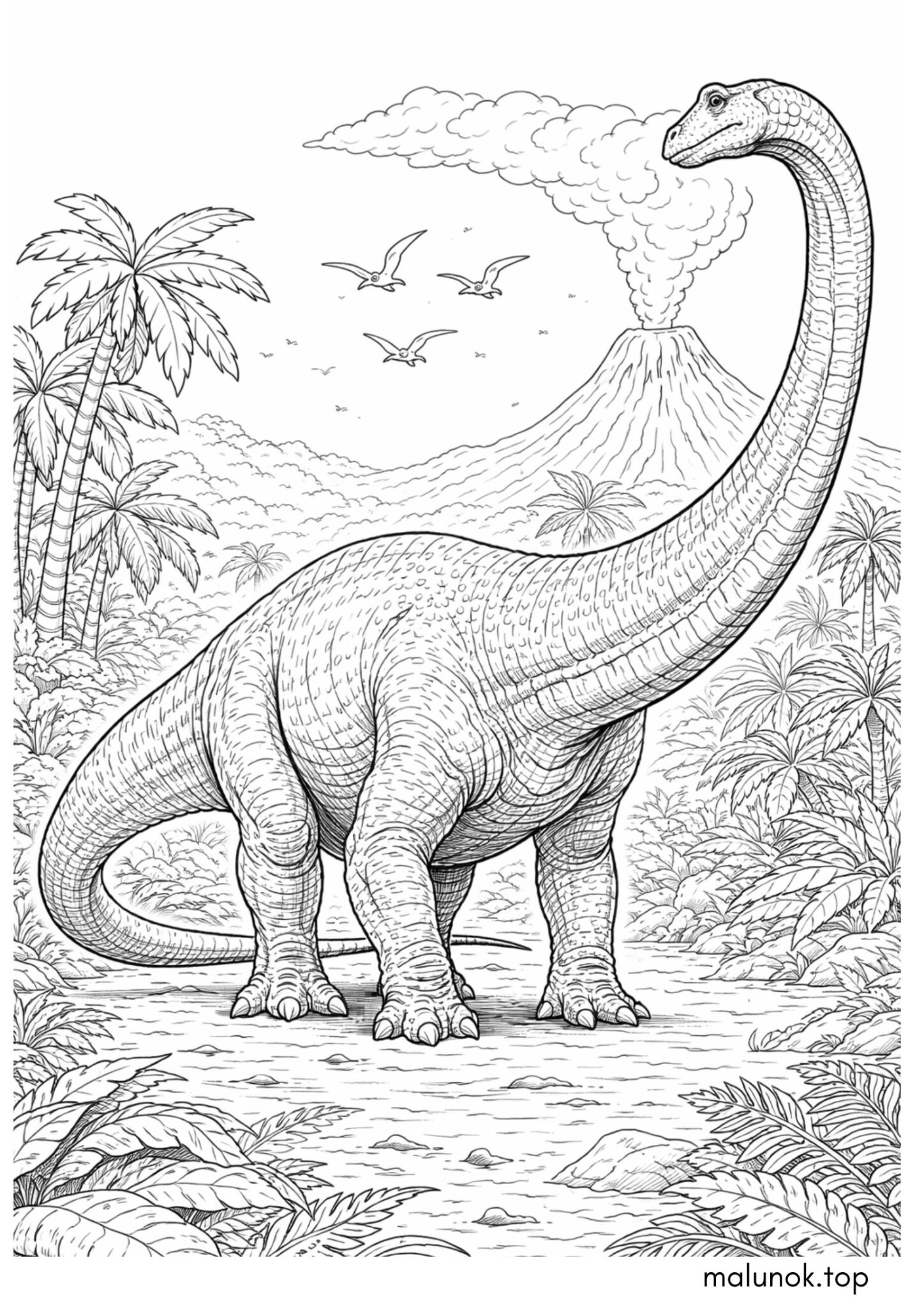 Раскраска Динозавр Диплодок Раскраска Динозавр Диплодок