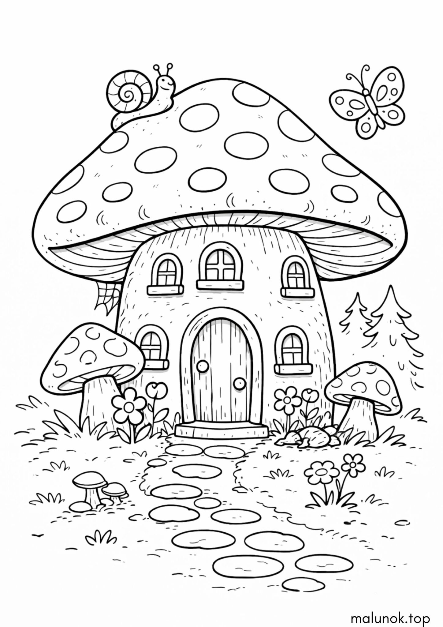 Раскраска Грибний будиночок