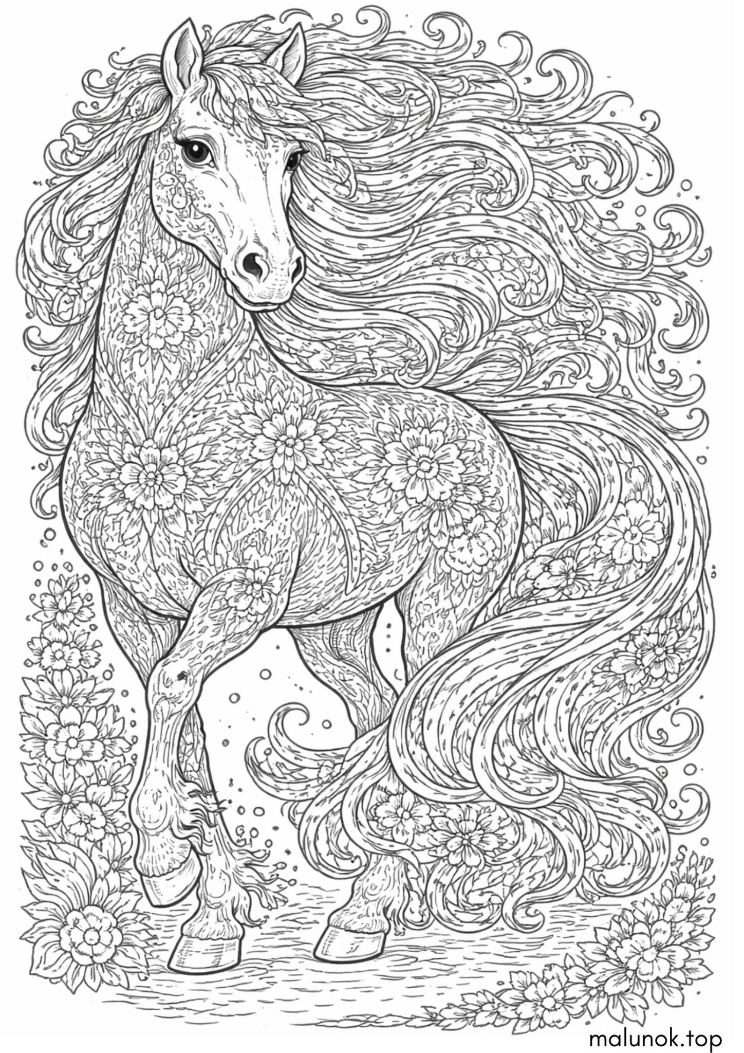 Раскраска Кінь-антистрес