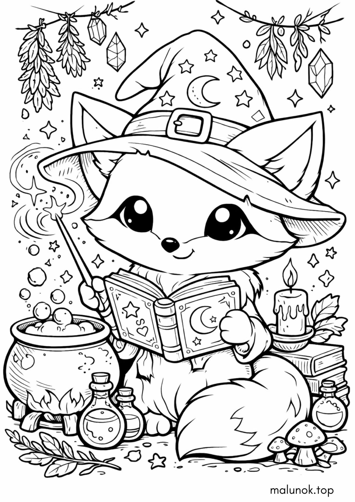 Розмальовка Лисичка-чаклунка
