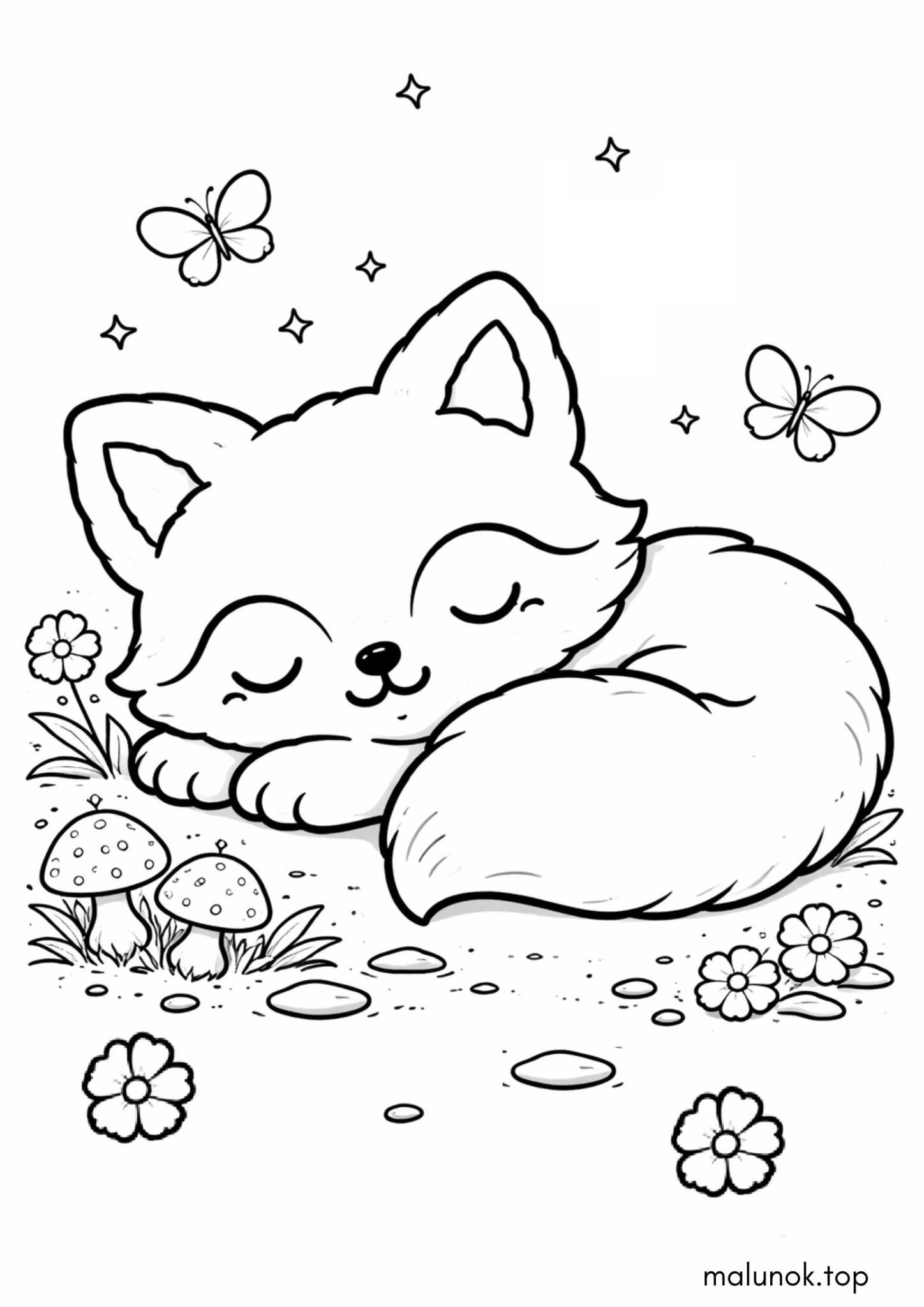 Розмальовка Лисиця спить