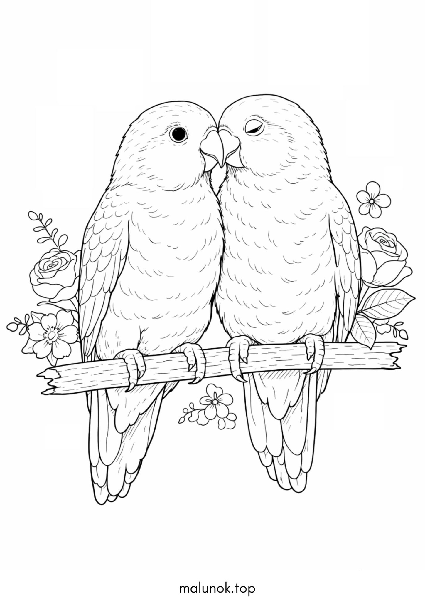 Раскраска Папуги-нерозлучники