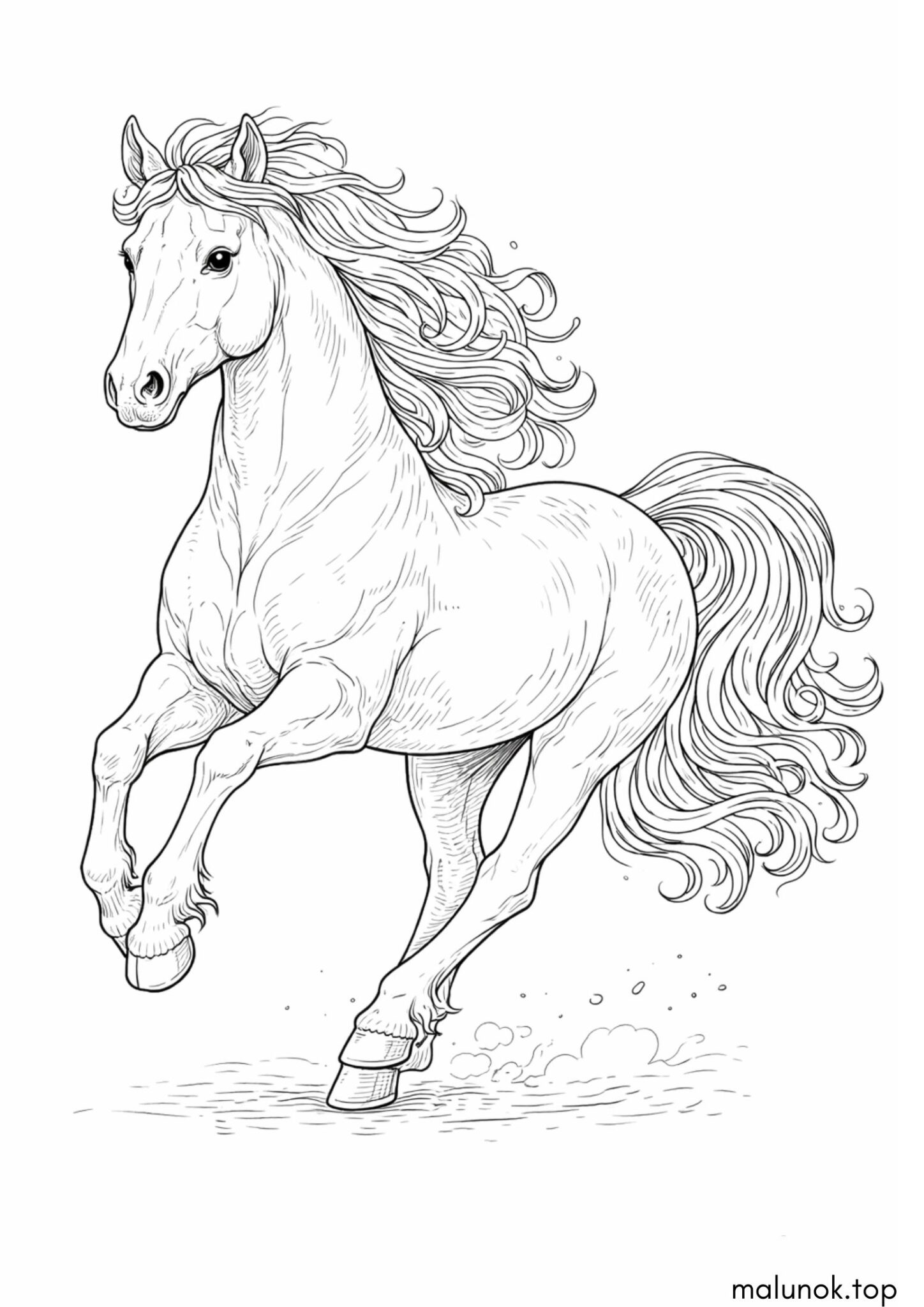 Раскраска Реалістичний кінь