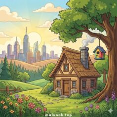 Будинки розмальовки для дітей - Роздрукувати безкоштовно А4, скачати