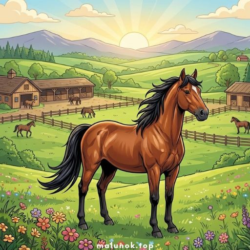 Розмальовки Коні 🐎