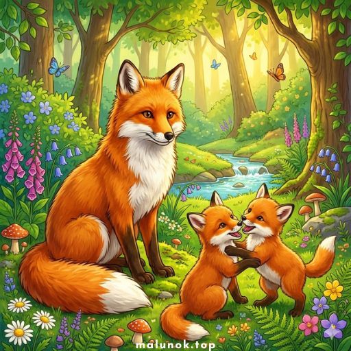 Розмальовки Лисички 🦊