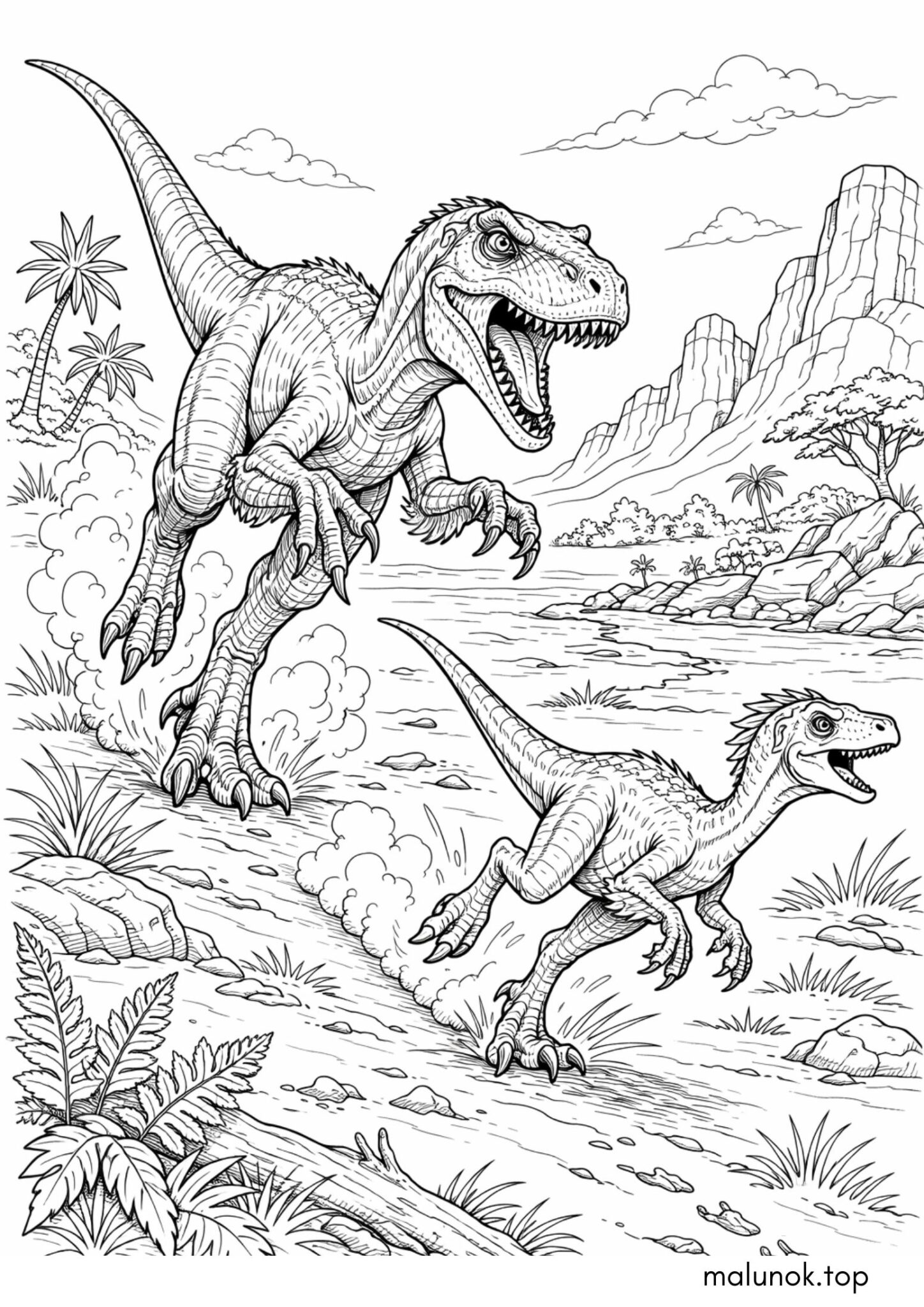 Раскраска Динозавр Велоцираптор