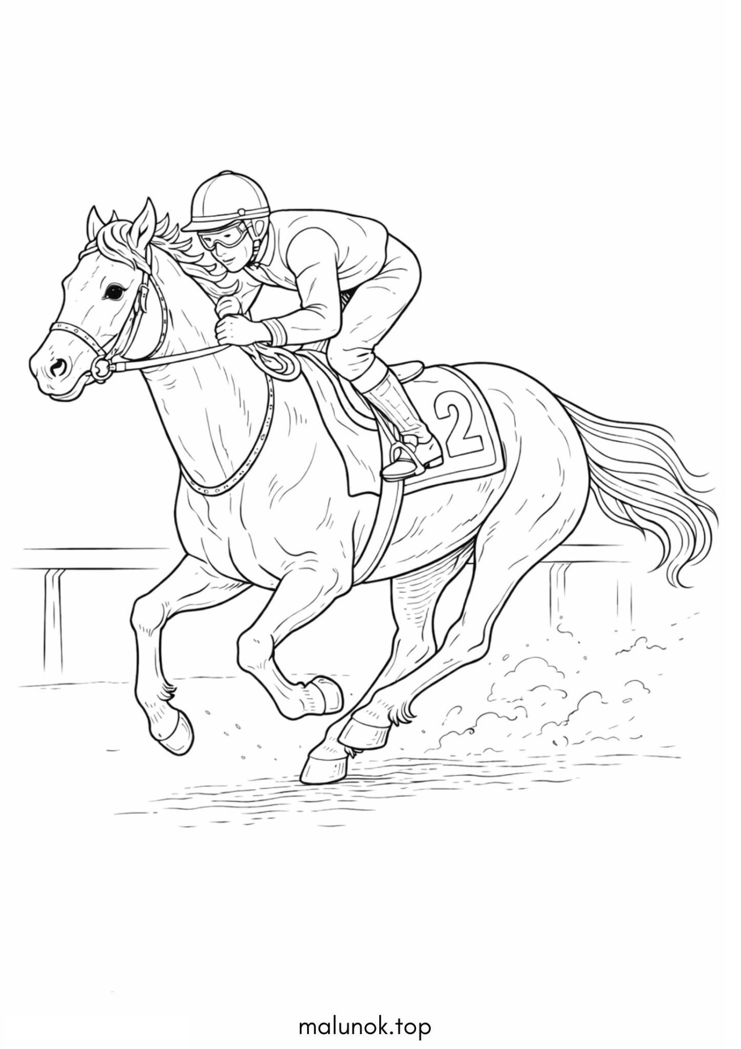 Раскраска Вершник на кінних перегонах