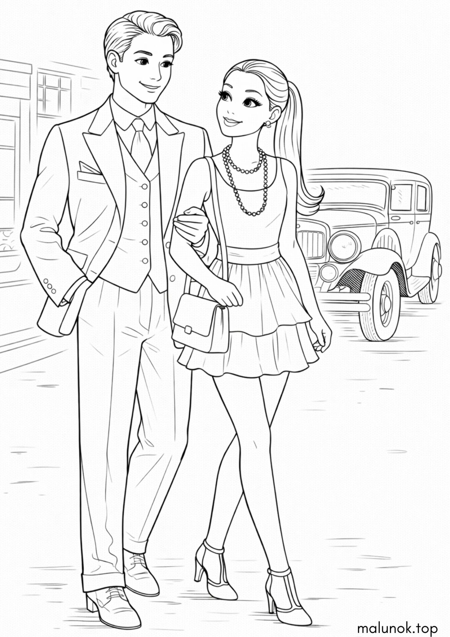 Раскраска Барбі та Кен