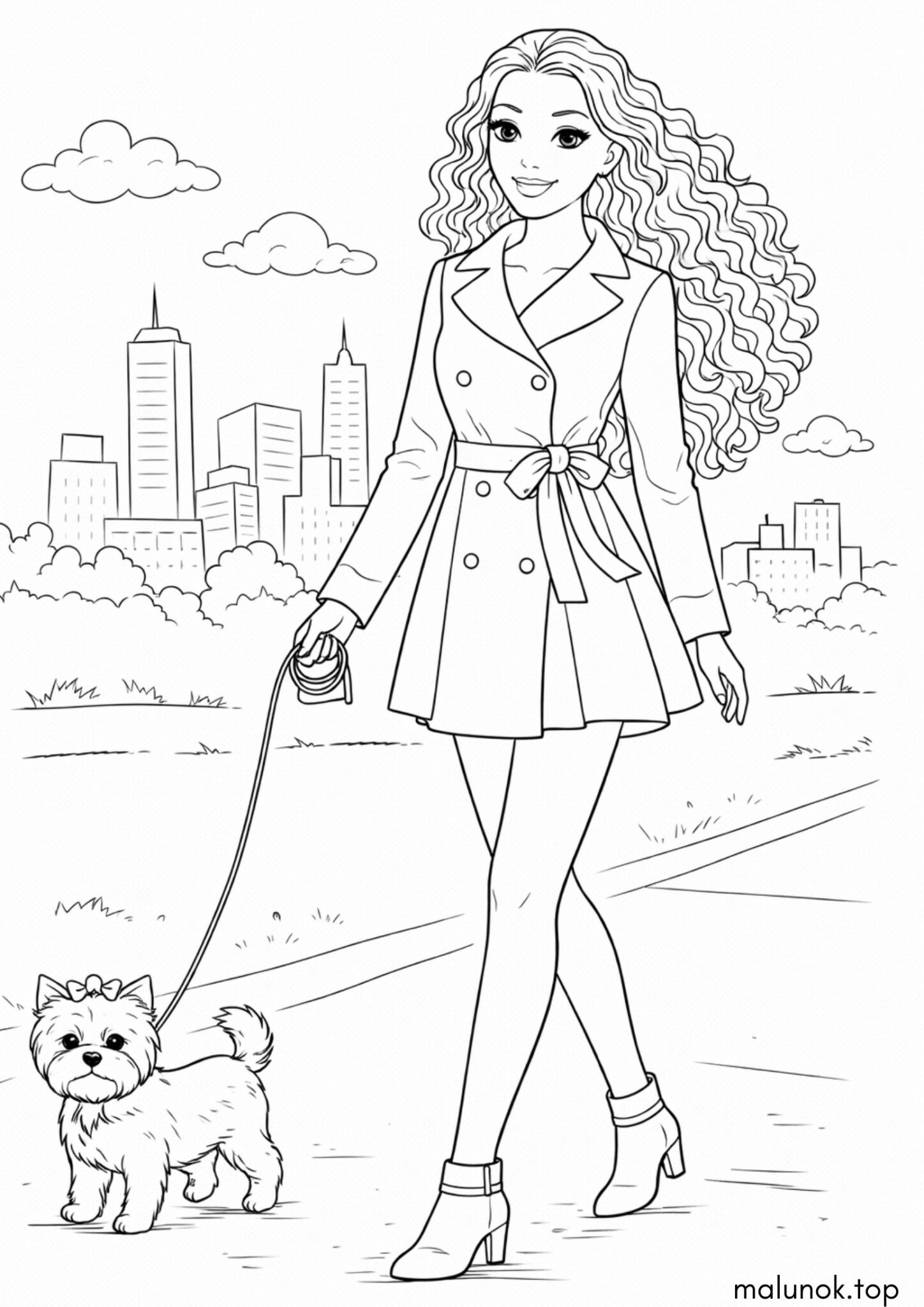 Раскраска Барбі з собачкою