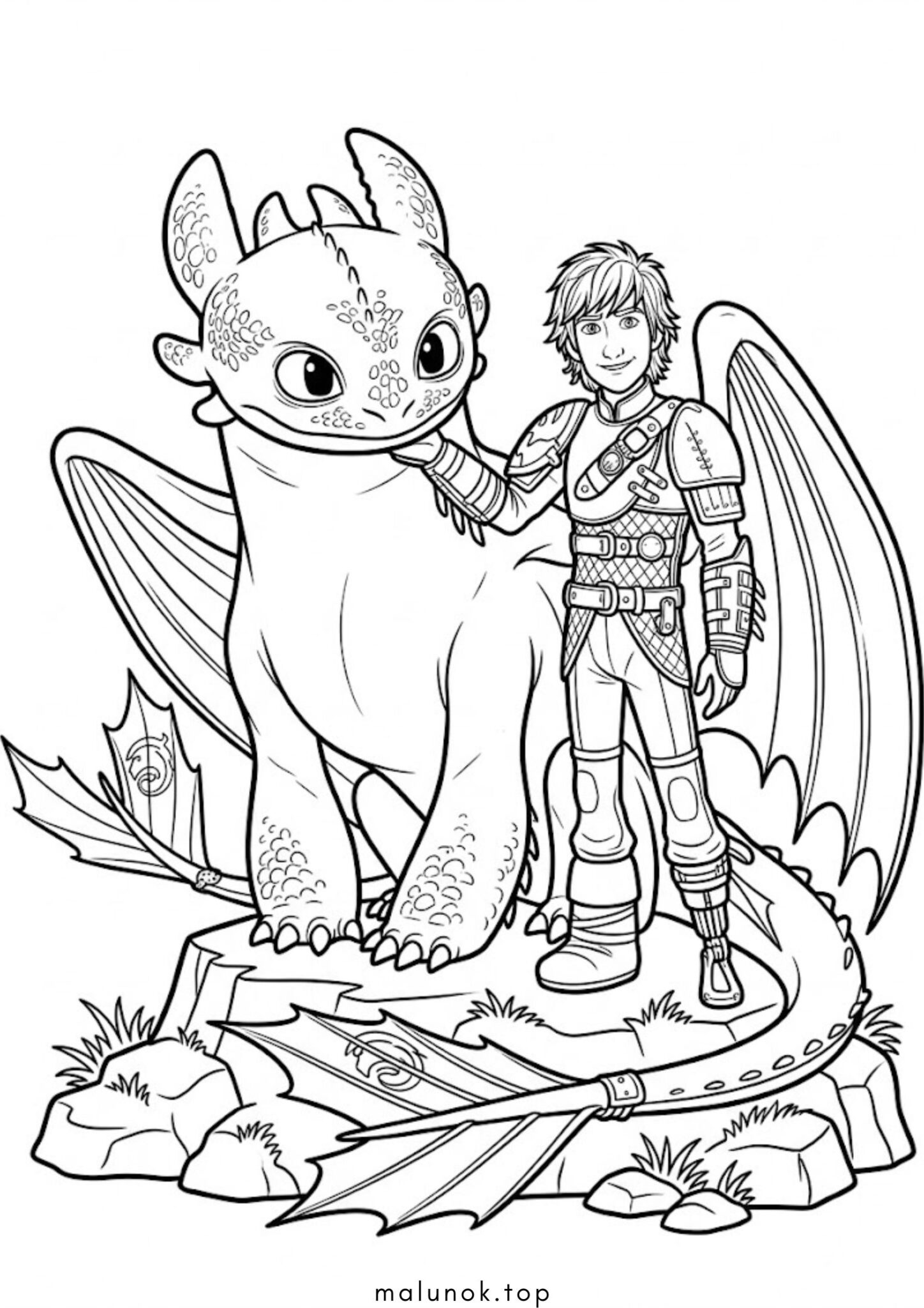 Раскраска Беззубик та Гикавка (Як приборкати дракона)