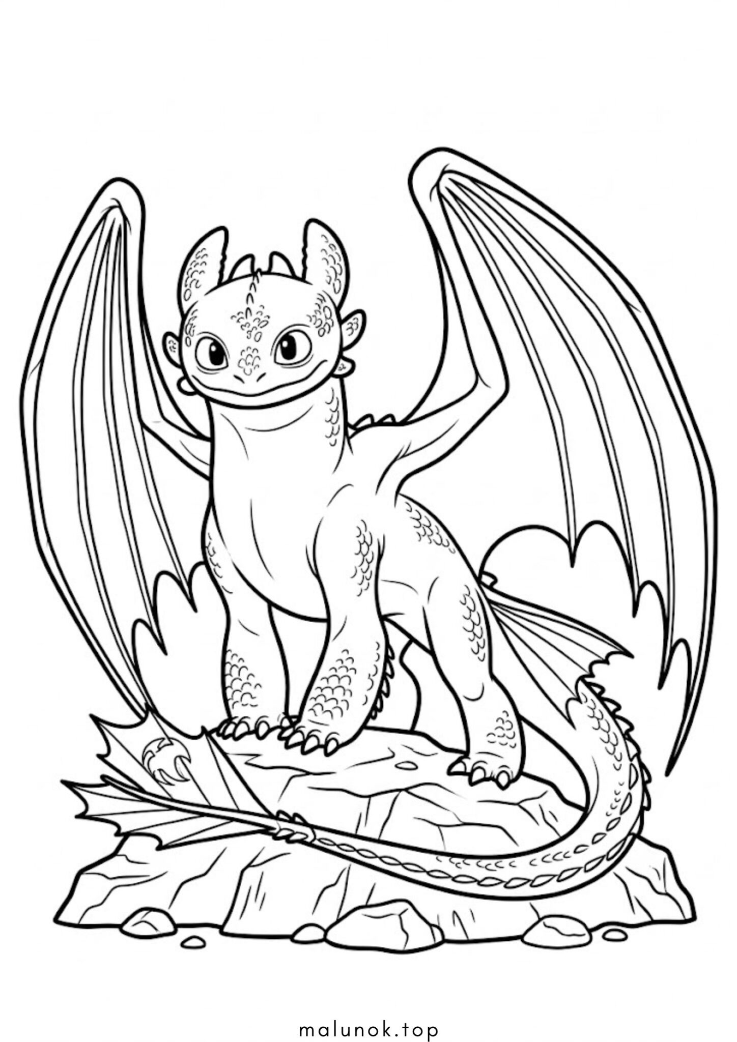 Раскраска Дракон нічна лють – Беззубик (Як приборкати дракон)