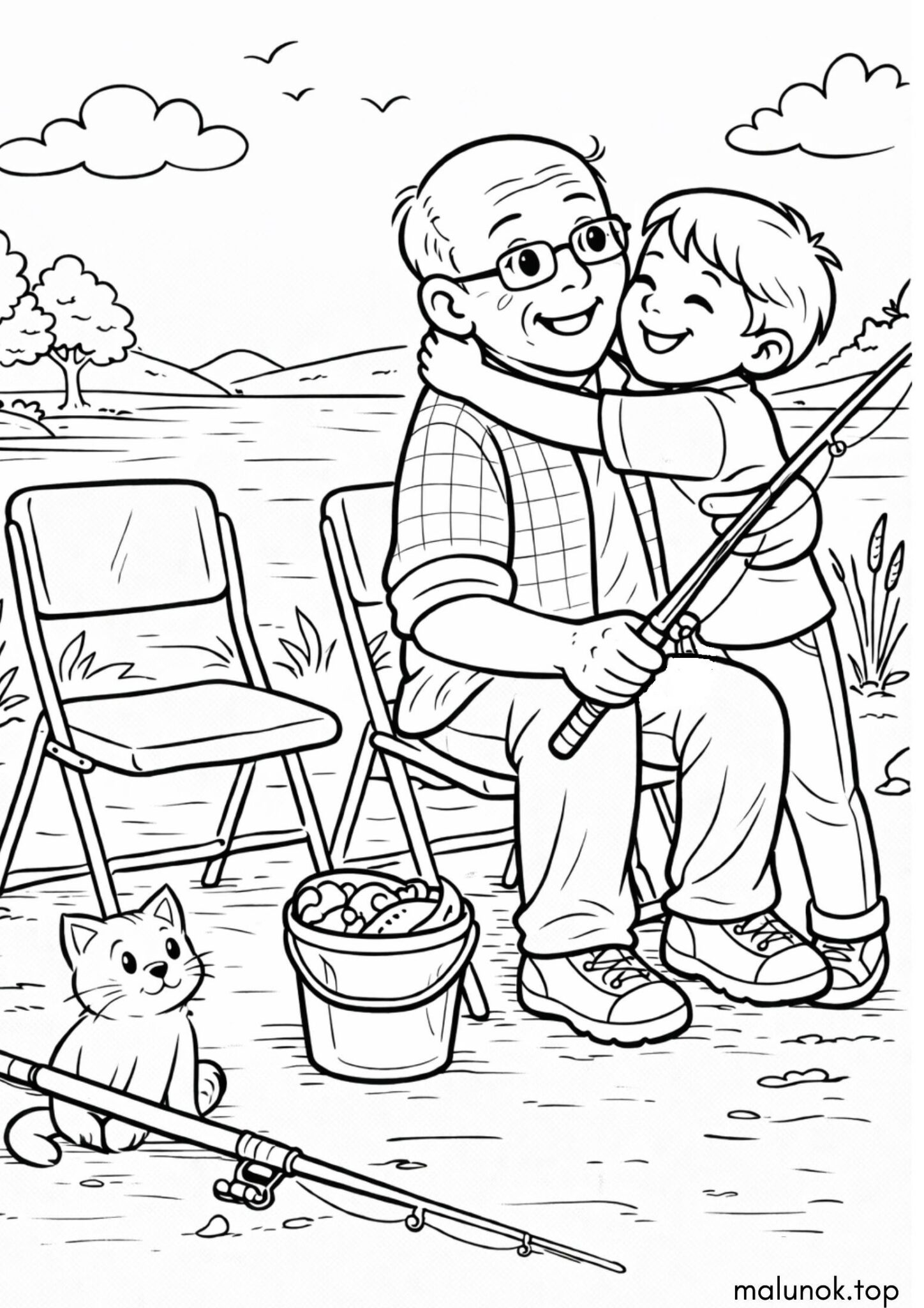 Раскраска До дня Дякую – Дякую дідусеві