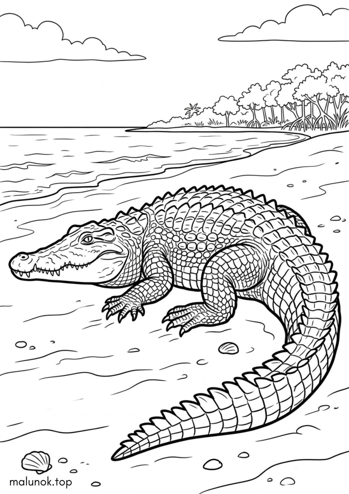 Розмальовка Гребенястий крокодил