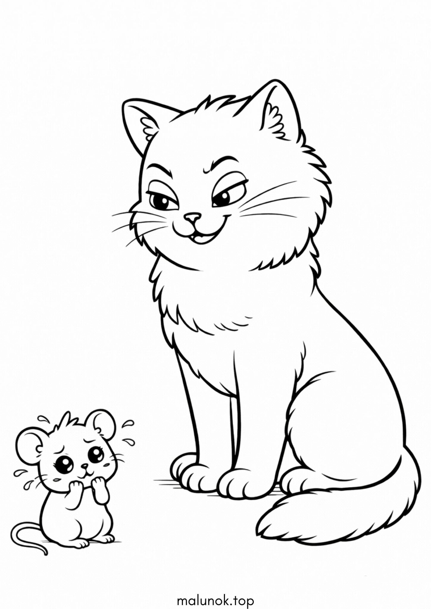 Раскраска Кіт та мишка